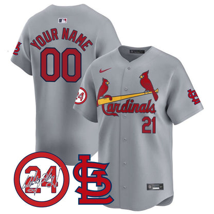 St. Louis Cardinals Memorial Vapor Premier Limited Custom Jersey - All Stitched