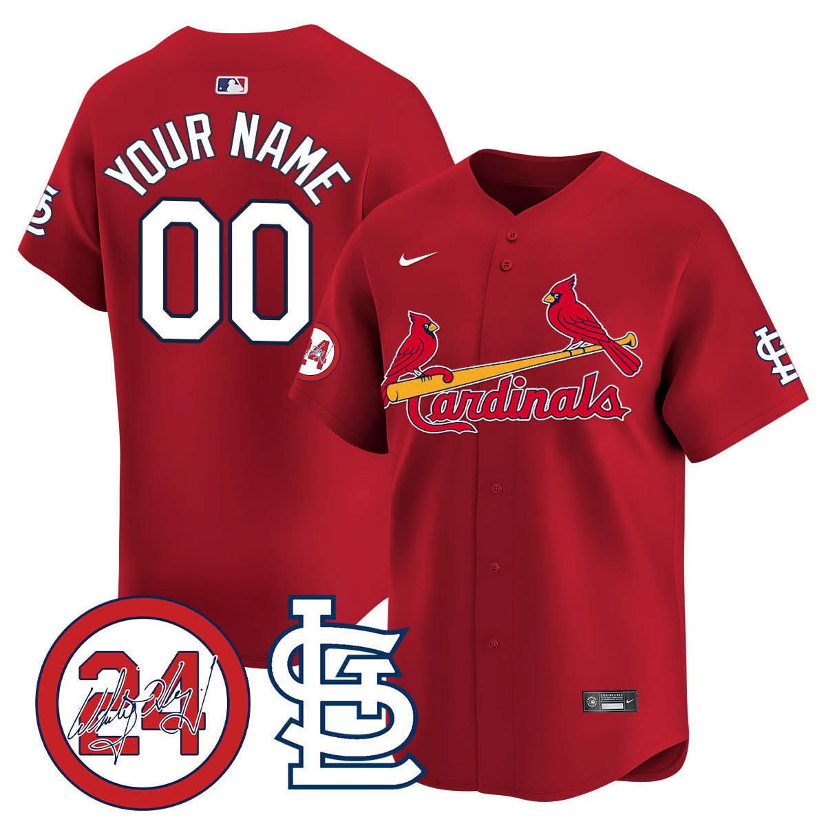 St. Louis Cardinals Memorial Vapor Premier Limited Custom Jersey - All Stitched