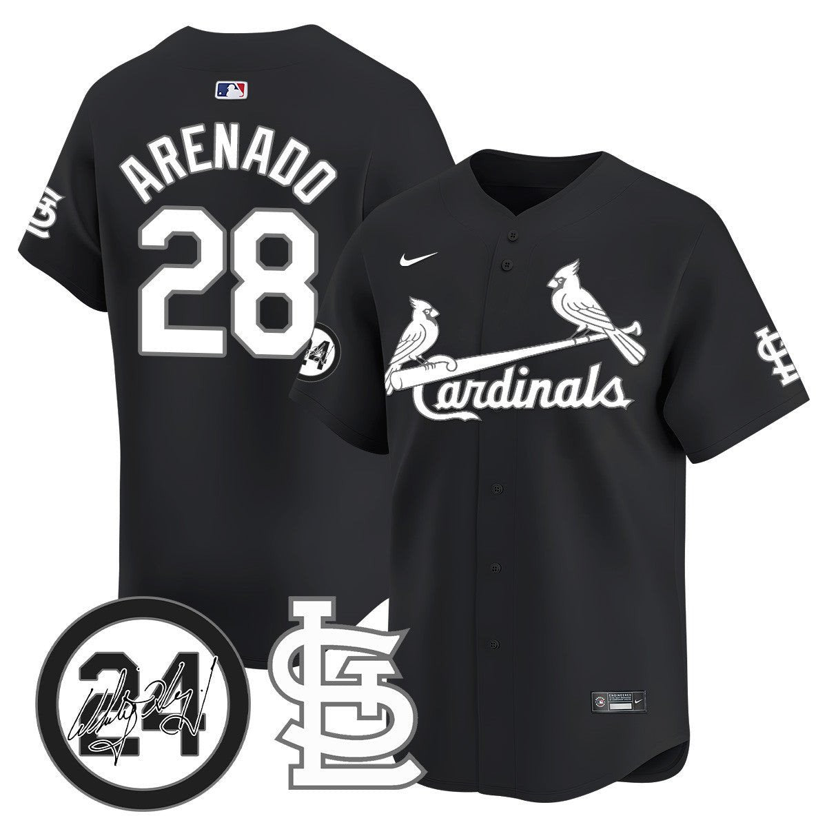 St. Louis Cardinals Memorial Vapor Premier Limited Jersey - All Stitched