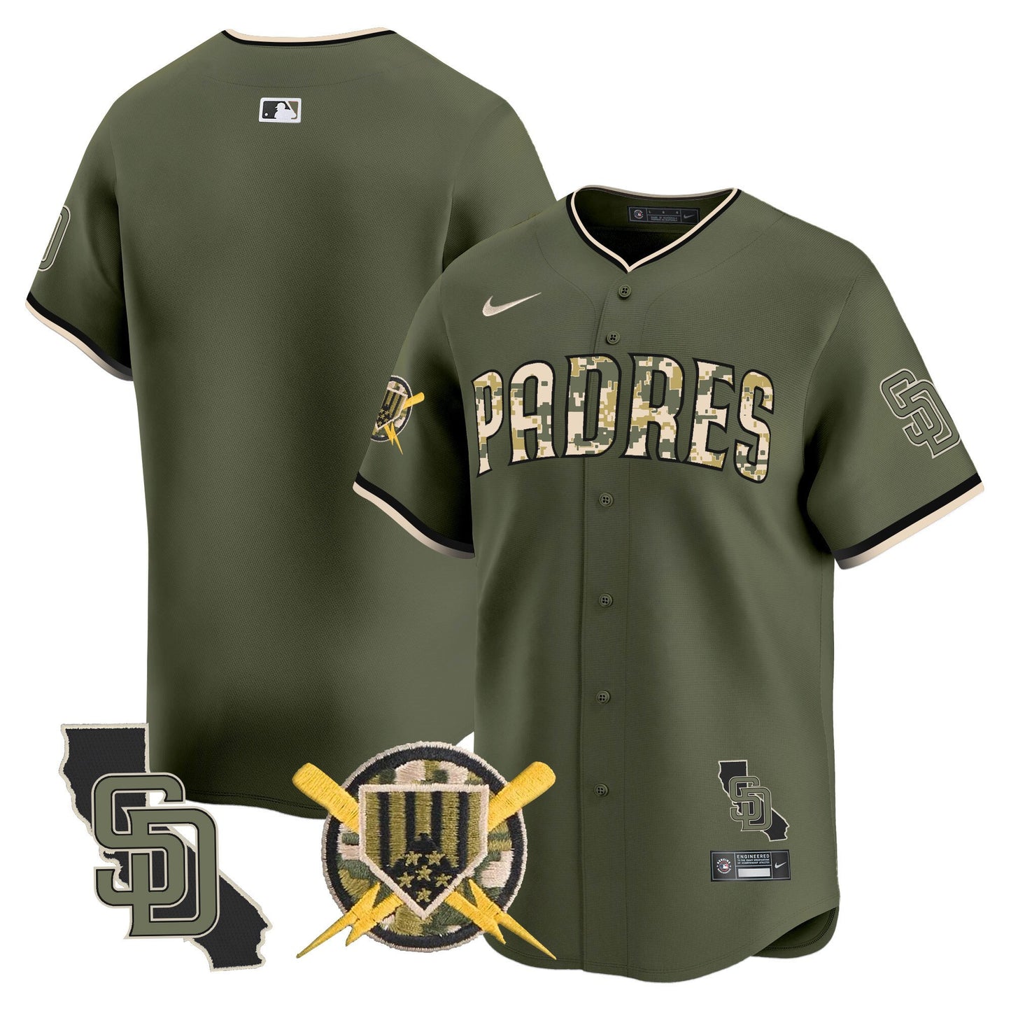 Padres Armed Forces Day Vapor Premier Limited Jersey - All Stitched