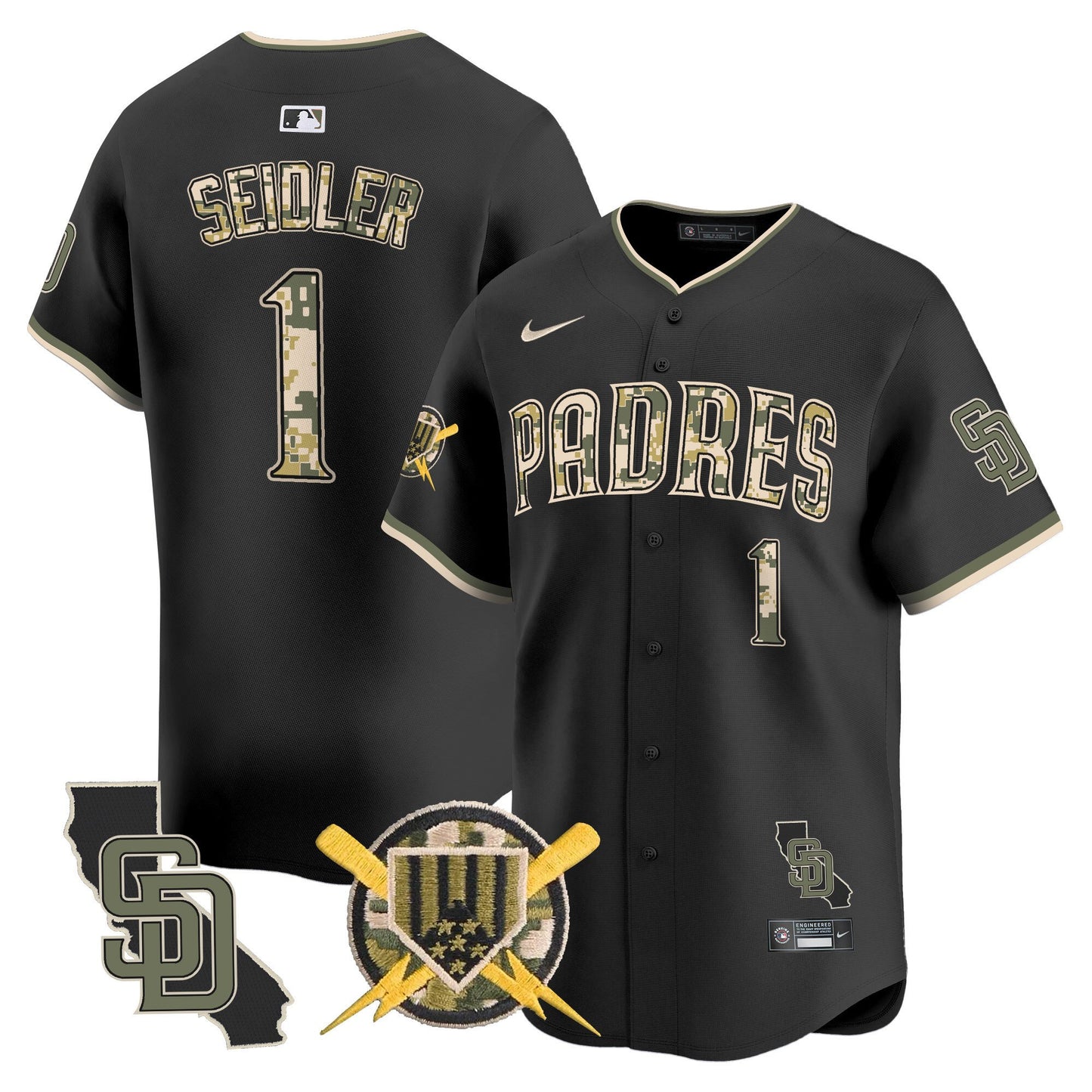 Padres Armed Forces Day Vapor Premier Limited Jersey - All Stitched