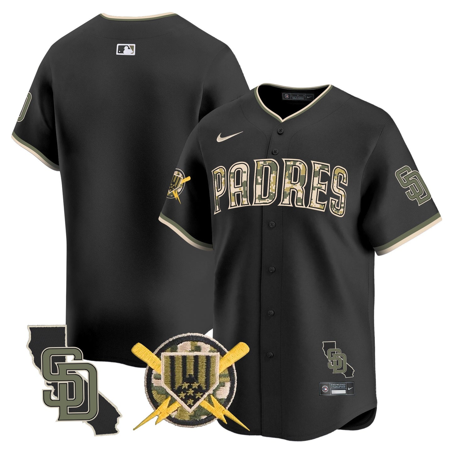 Padres Armed Forces Day Vapor Premier Limited Jersey - All Stitched