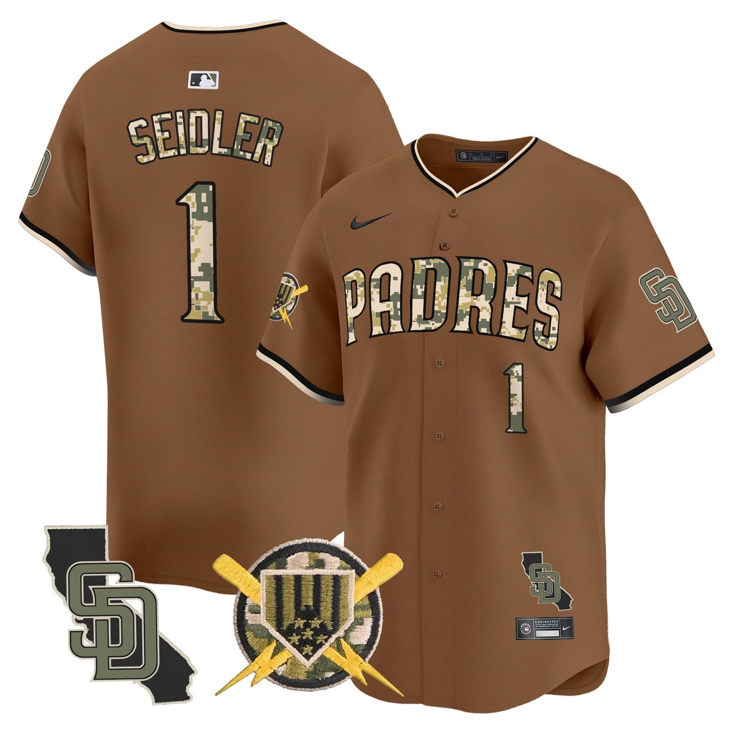 Padres Armed Forces Day Vapor Premier Limited Jersey - All Stitched