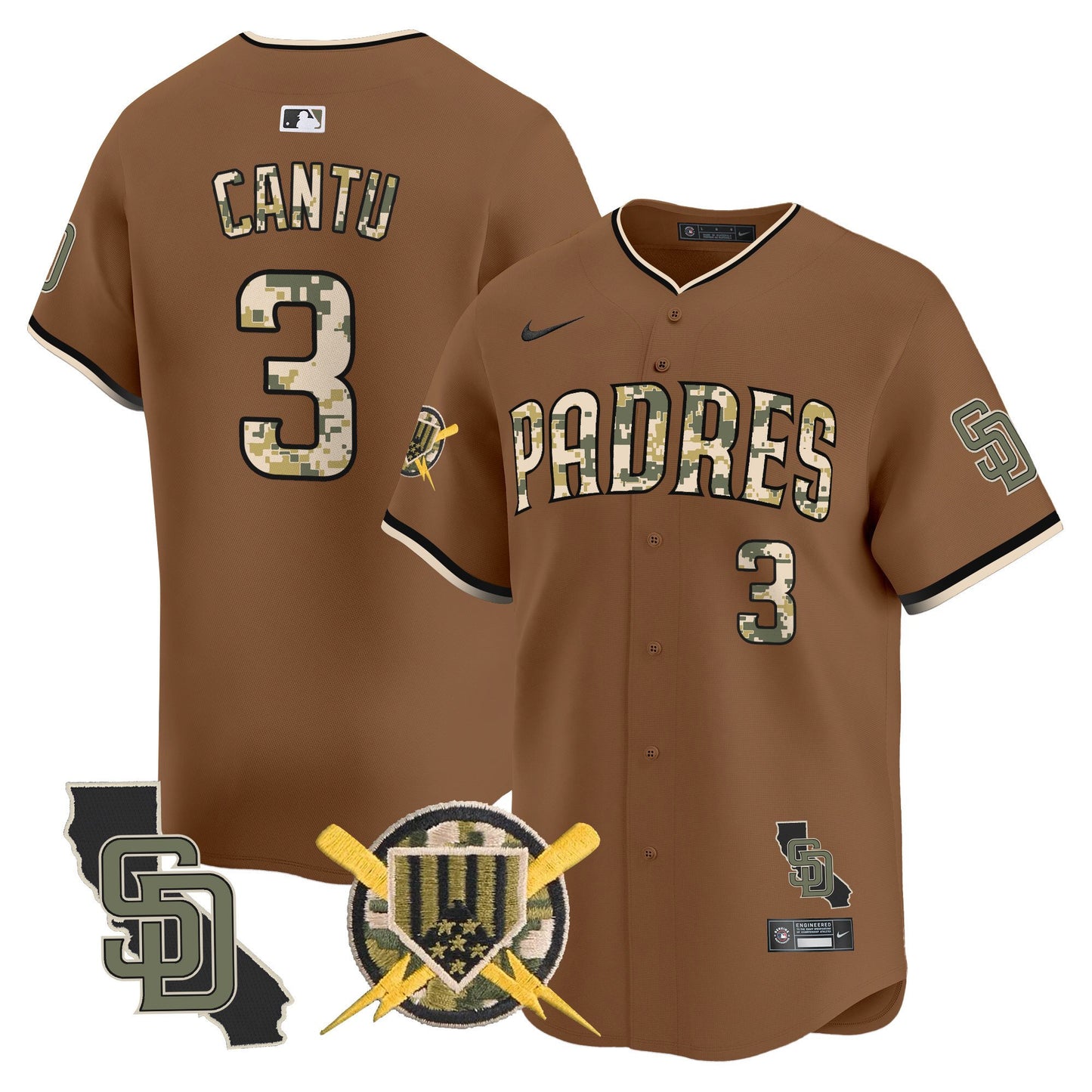 Padres Armed Forces Day Vapor Premier Limited Jersey - All Stitched