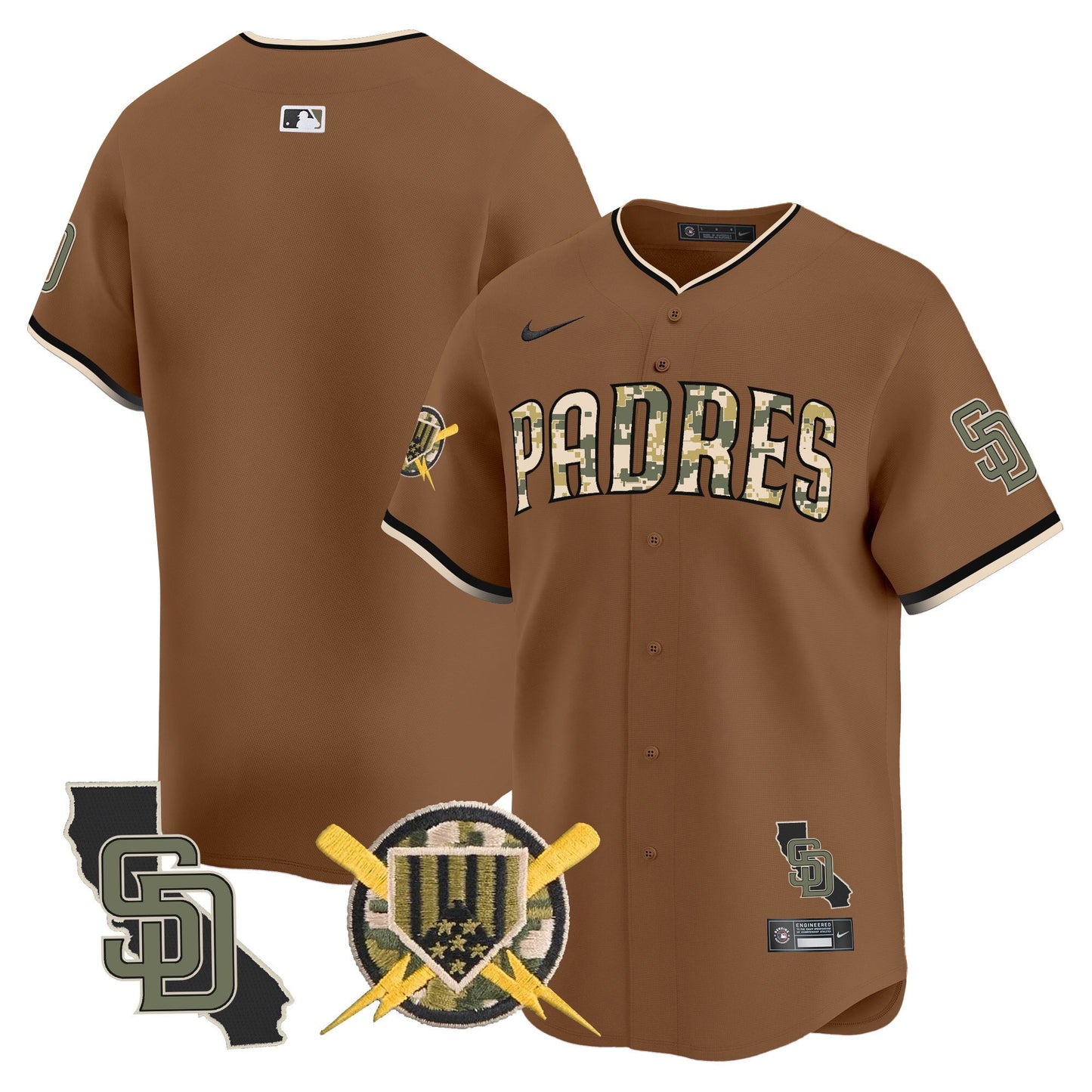 Padres Armed Forces Day Vapor Premier Limited Jersey - All Stitched