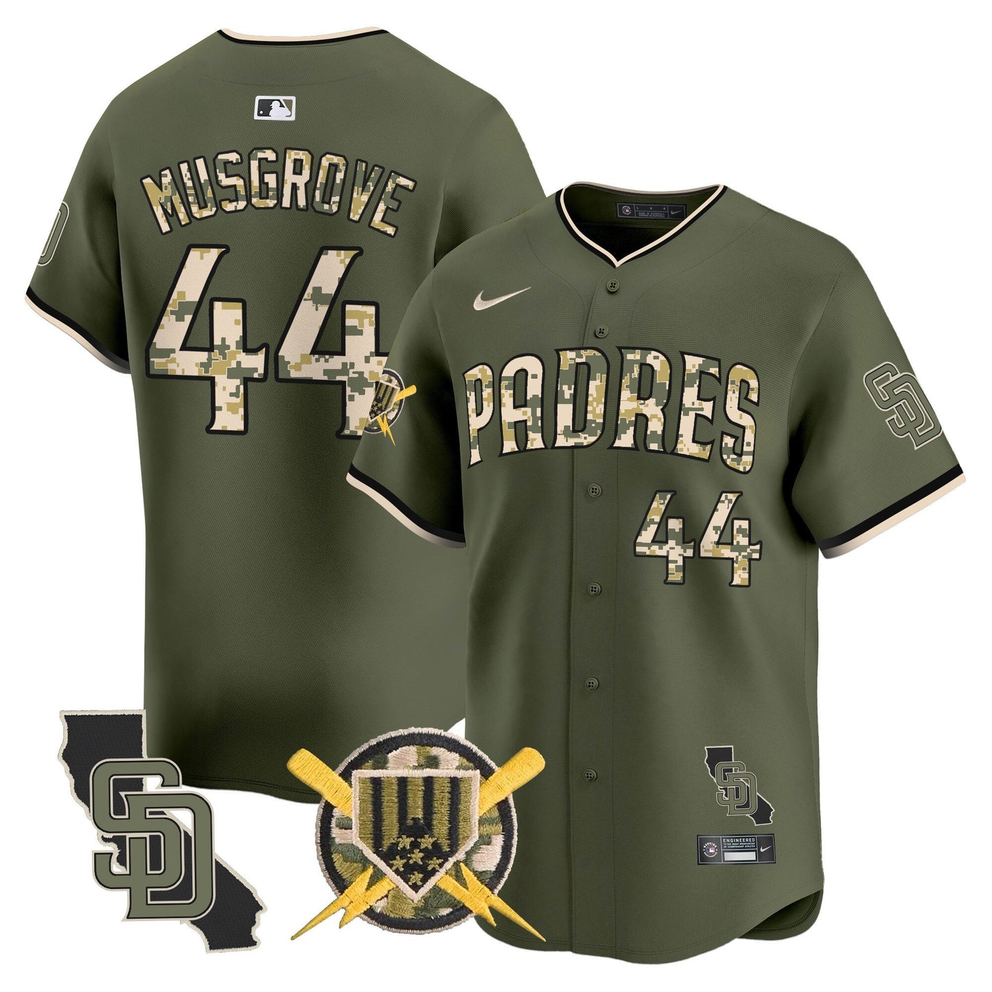 Padres Armed Forces Day Vapor Premier Limited Jersey - All Stitched