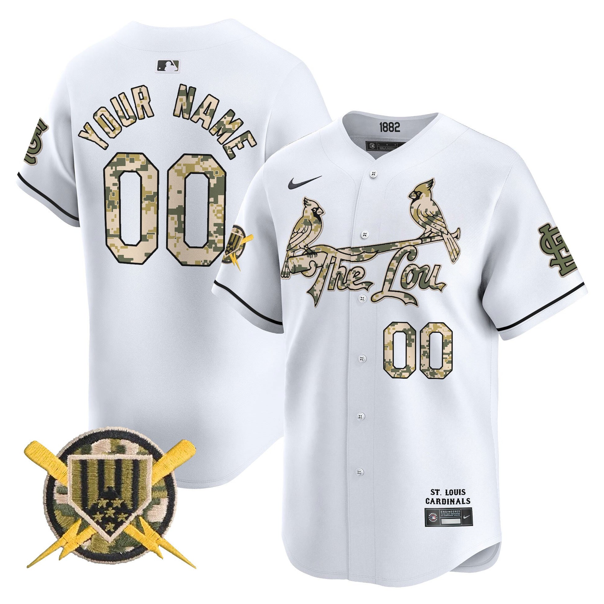 St. Louis Cardinals Armed Forces Day Vapor Premier Limited Custom Jersey - All Stitched