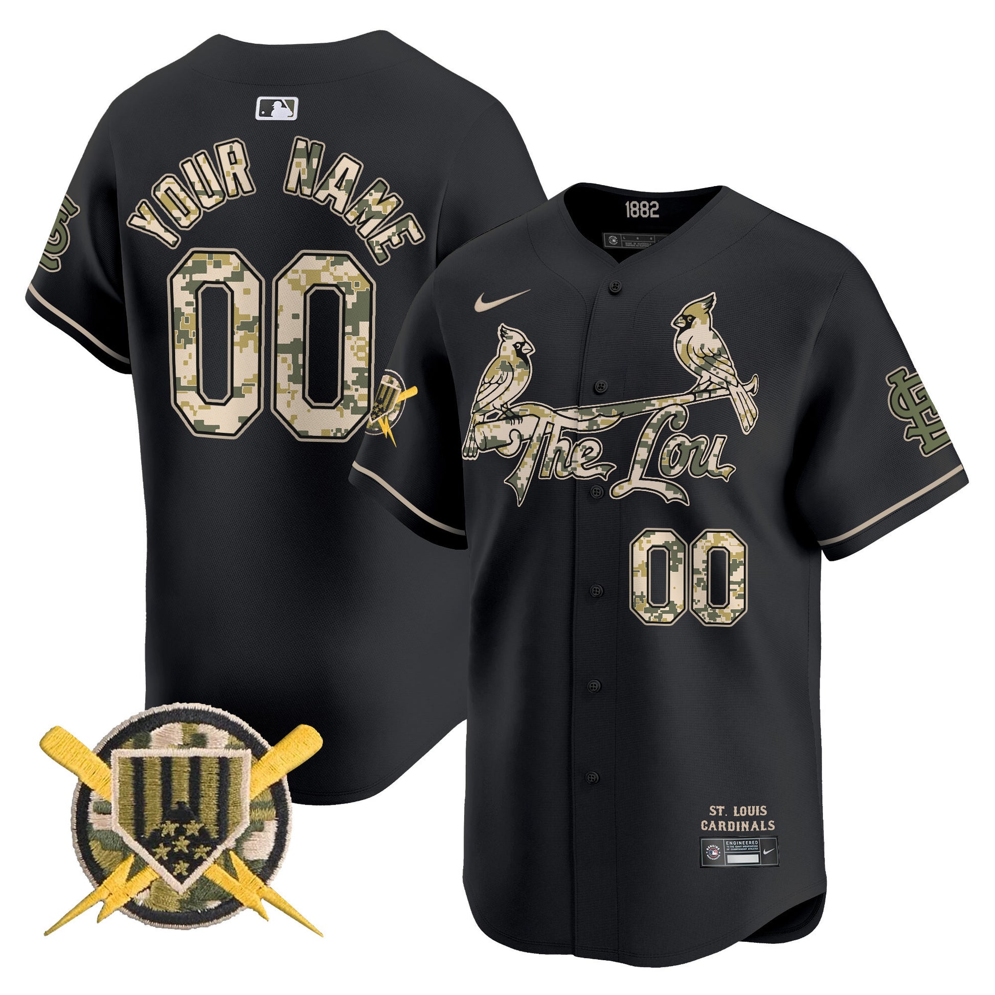 St. Louis Cardinals Armed Forces Day Vapor Premier Limited Custom Jersey - All Stitched