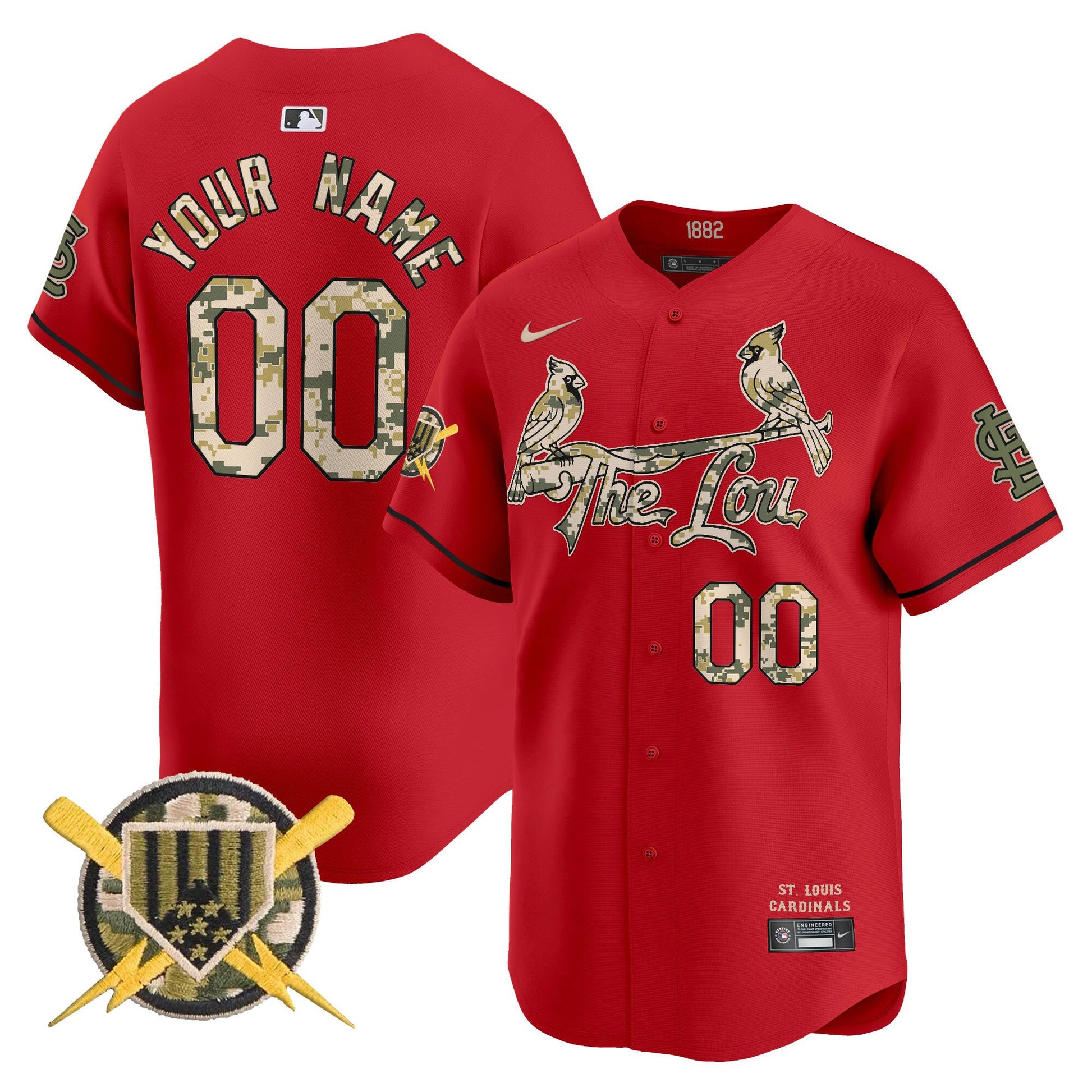 St. Louis Cardinals Armed Forces Day Vapor Premier Limited Custom Jersey - All Stitched