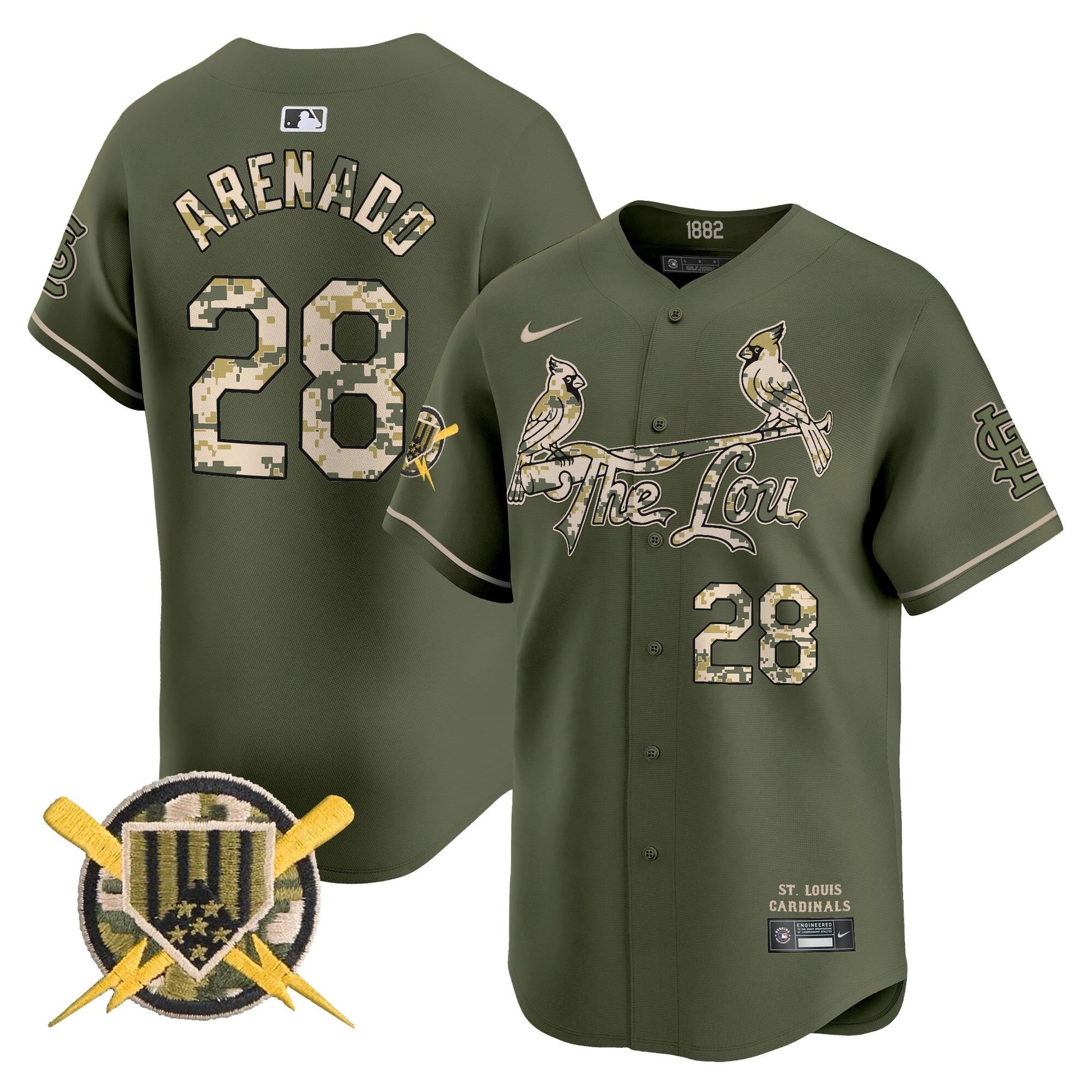 St. Louis Cardinals Armed Forces Day Vapor Premier Limited Jersey - All Stitched