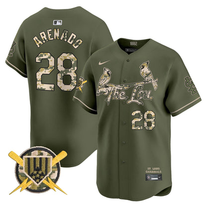 St. Louis Cardinals Armed Forces Day Vapor Premier Limited Jersey - All Stitched