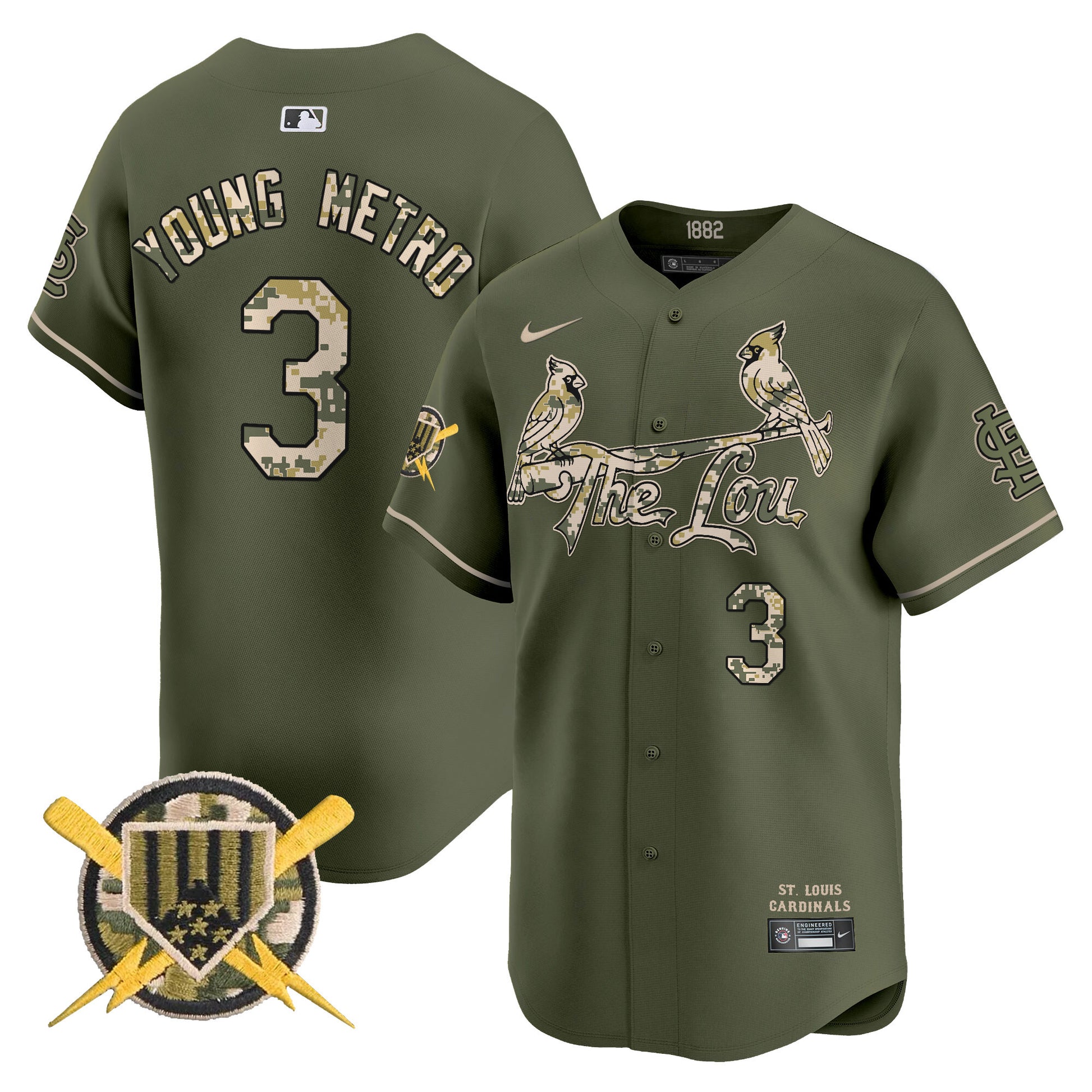 St. Louis Cardinals Armed Forces Day Vapor Premier Limited Jersey - All Stitched