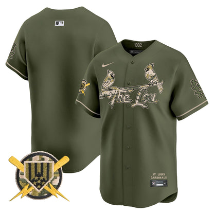 St. Louis Cardinals Armed Forces Day Vapor Premier Limited Jersey - All Stitched