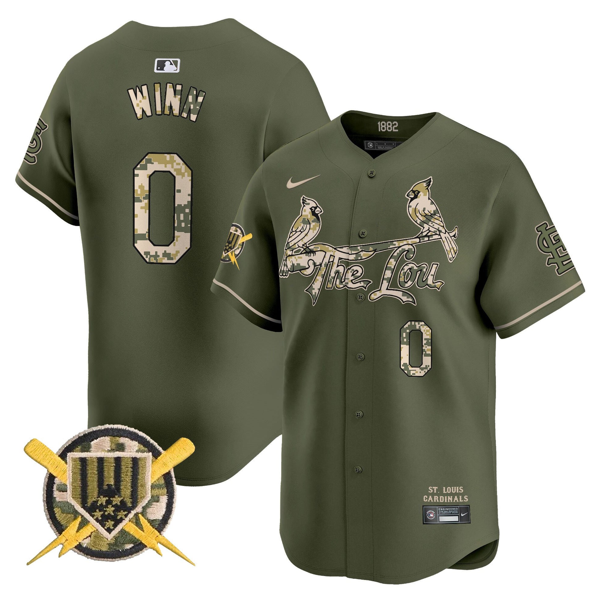 St. Louis Cardinals Armed Forces Day Vapor Premier Limited Jersey - All Stitched