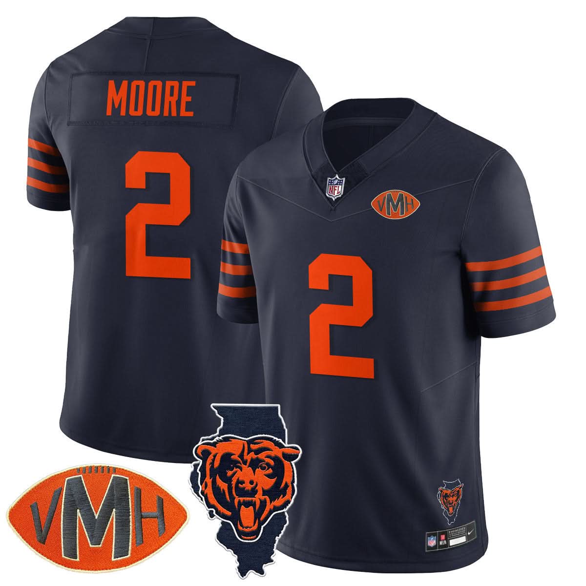 Men's Chicago Bears Honor Virginia Halas McCaskey Jersey - All Stitched