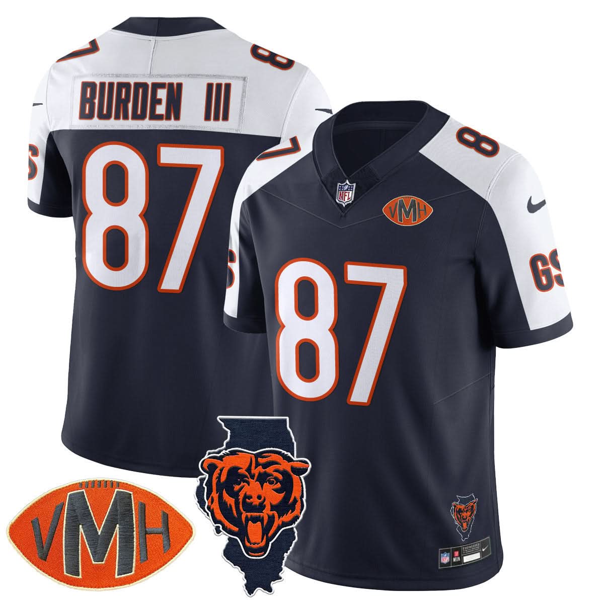 Men's Chicago Bears Honor Virginia Halas McCaskey Jersey - All Stitched