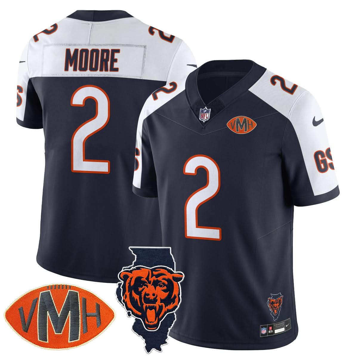 Men's Chicago Bears Honor Virginia Halas McCaskey Jersey - All Stitched