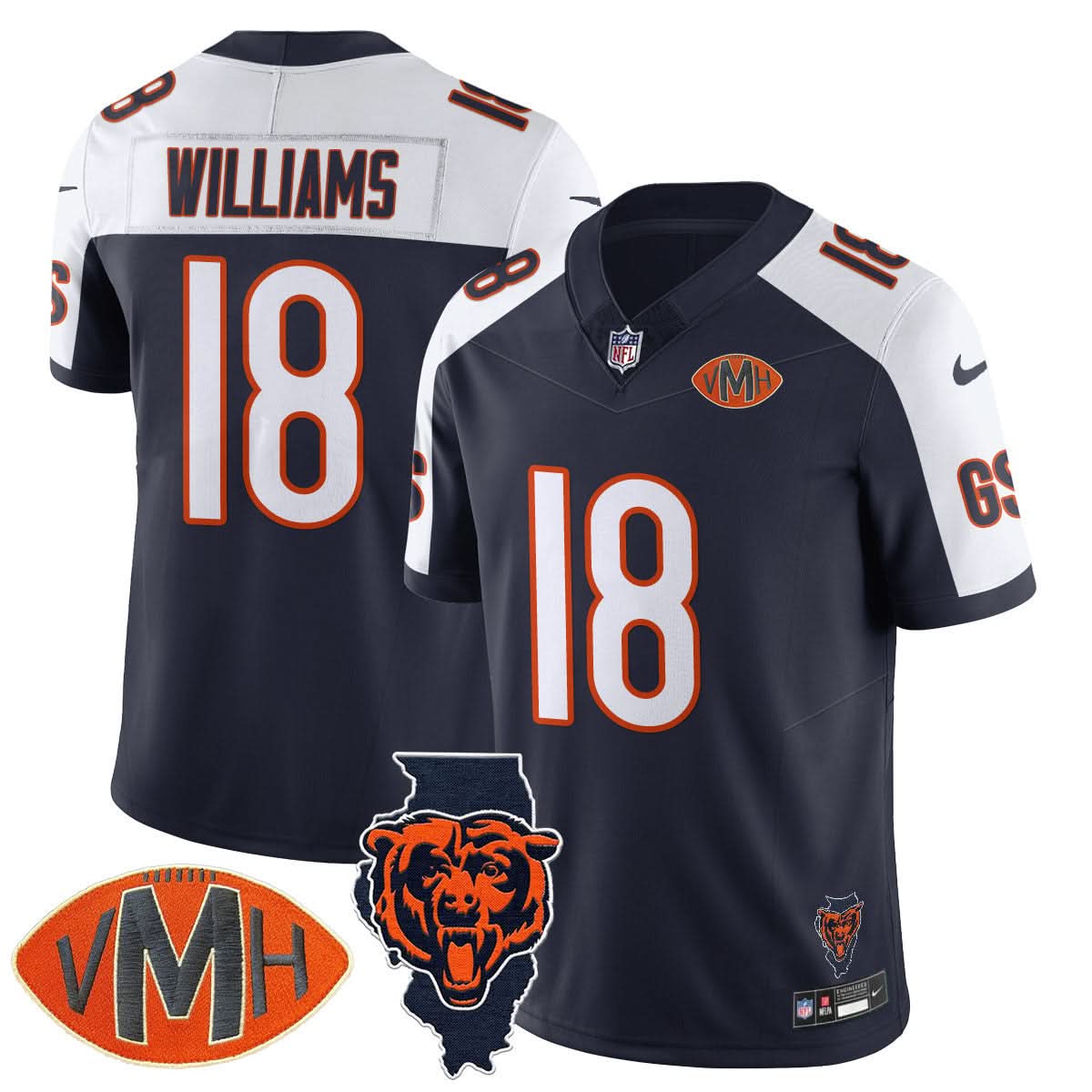 Men's Chicago Bears Honor Virginia Halas McCaskey Jersey - All Stitched