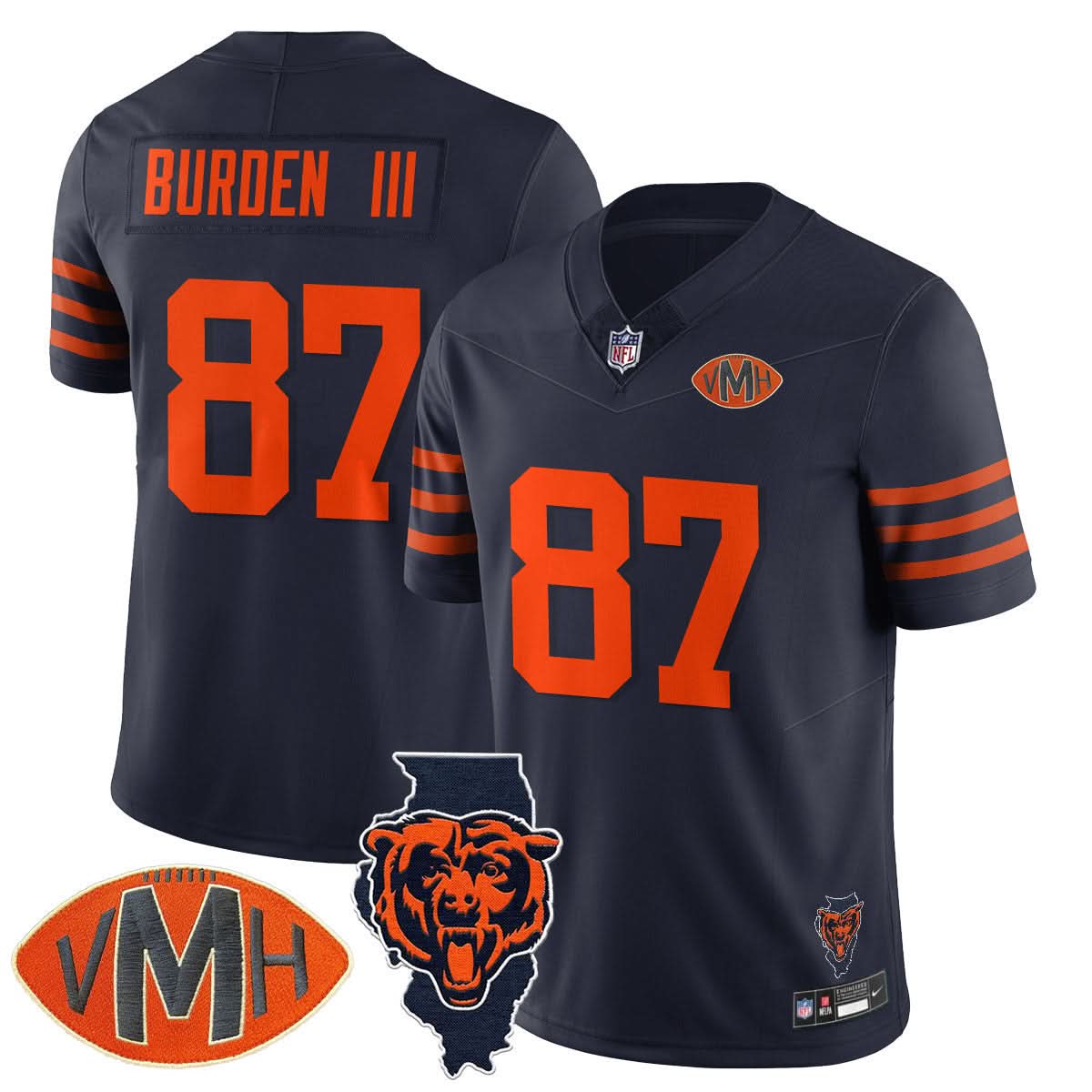 Men's Chicago Bears Honor Virginia Halas McCaskey Jersey - All Stitched