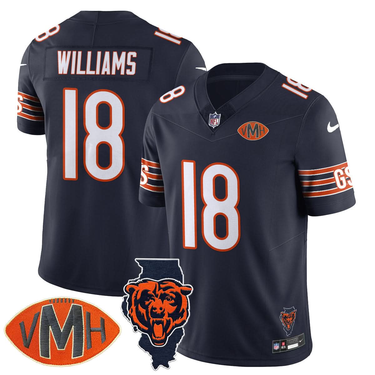 Men's Chicago Bears Honor Virginia Halas McCaskey Jersey - All Stitched
