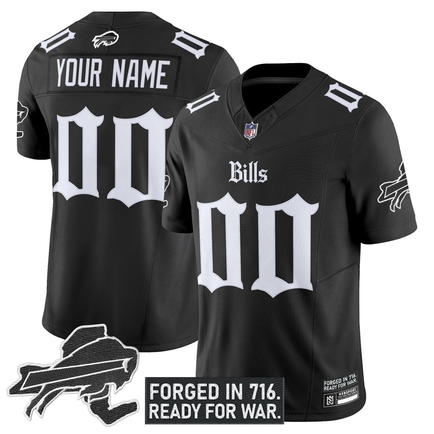 Buffalo Bills 'Gothic Cold Front Edition' Vapor Limited Custom Jersey - All Stitched