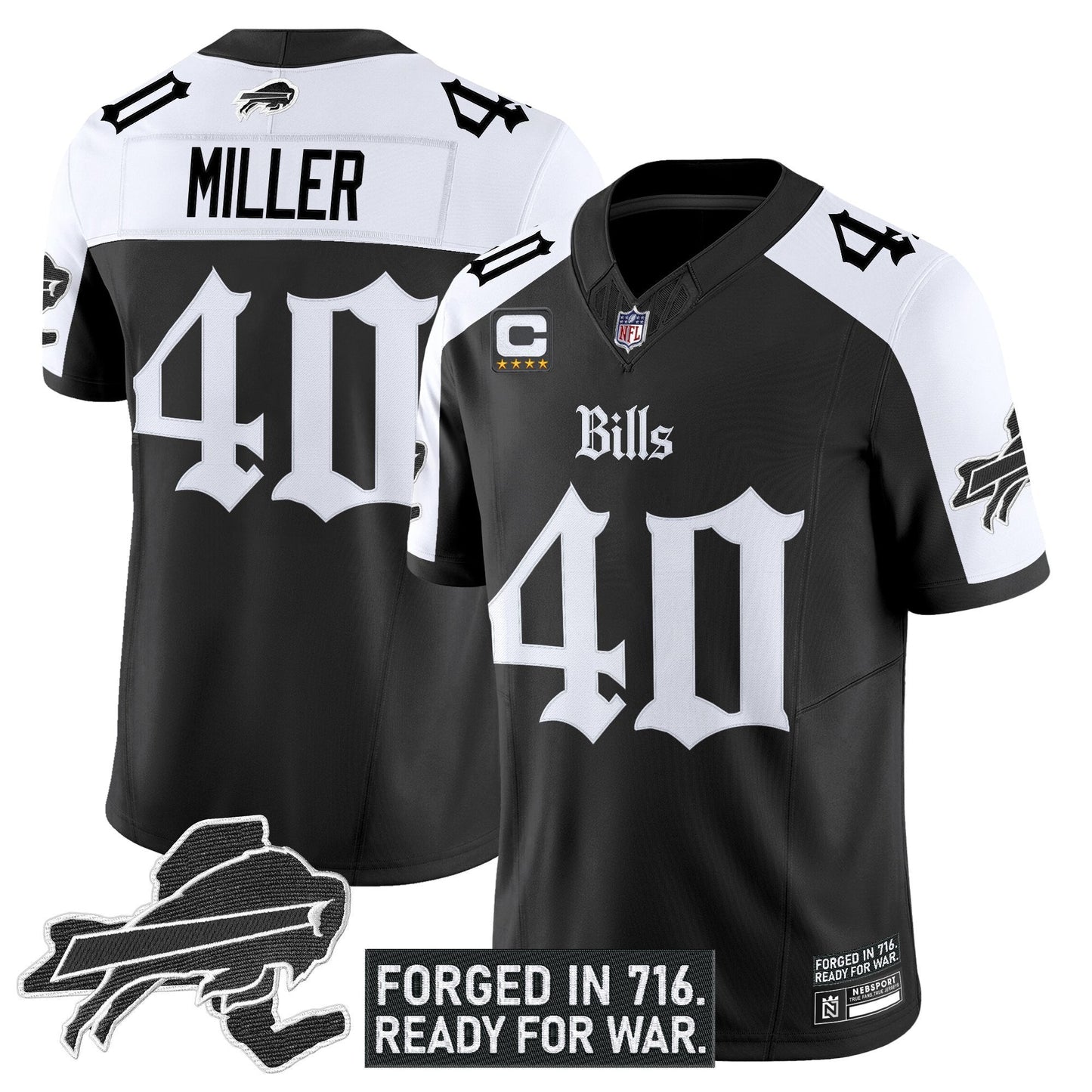 Men's Buffalo Bills 'Gothic Cold Front Edition' Vapor Limited Jersey - All Stitched