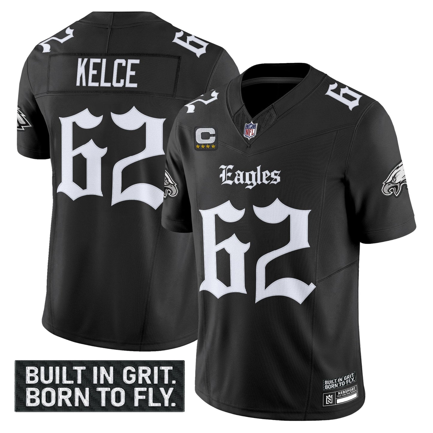 Men's Philadelphia Eagles 'Gothic Philly Edition' Vapor Limited Jersey V2 - All Stitched