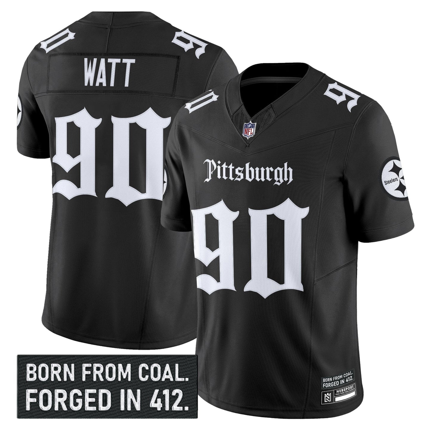Men's Pittsburgh Steelers 'Gothic Steel City Edition' Vapor Limited Jersey - All Stitched