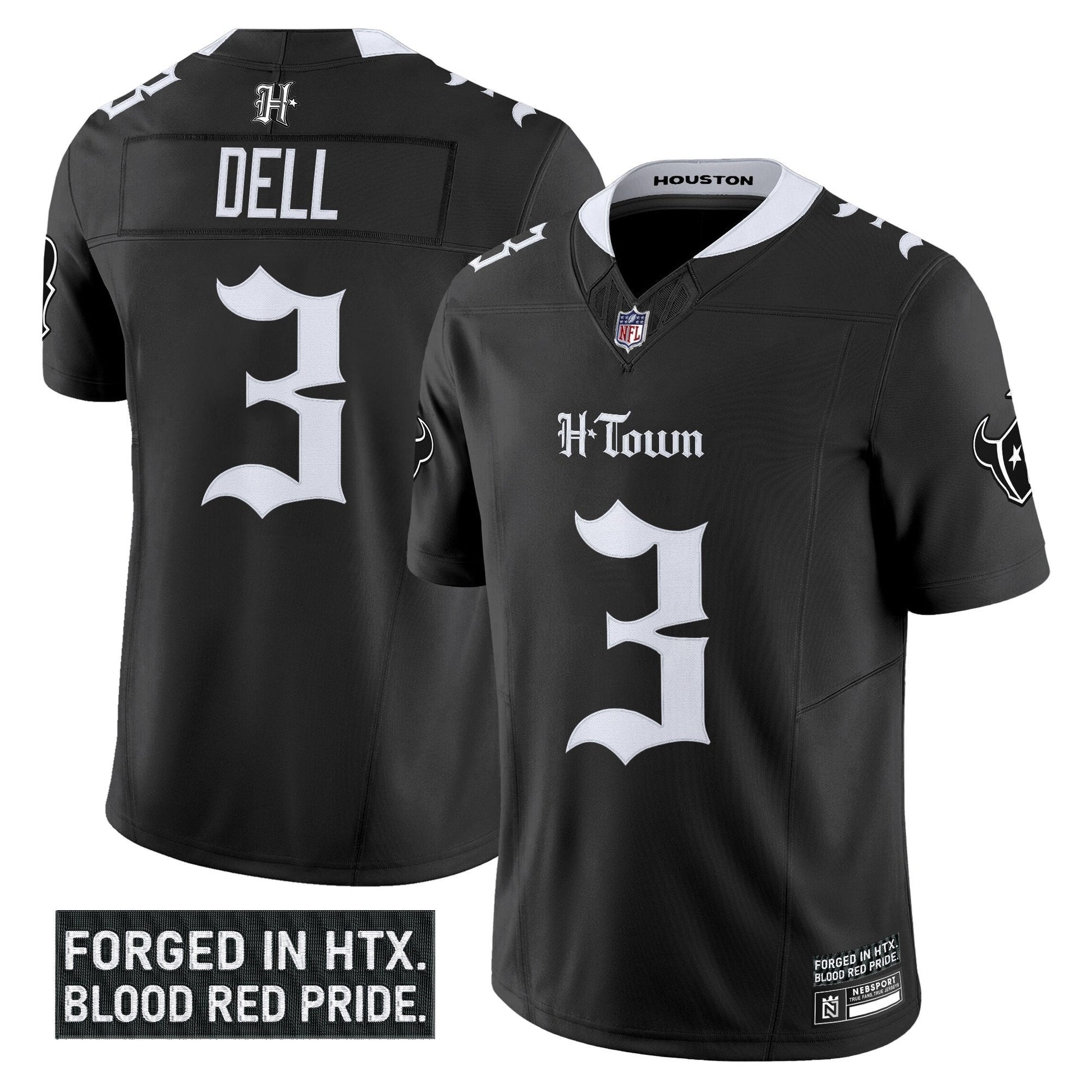 Men's Houston Texans 'Gothic Lone Star Shadows Edition' Vapor Limited Jersey - All Stitched