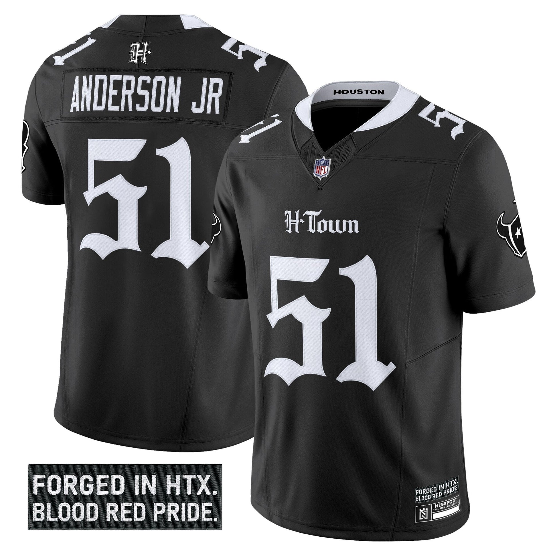 Men's Houston Texans 'Gothic Lone Star Shadows Edition' Vapor Limited Jersey - All Stitched