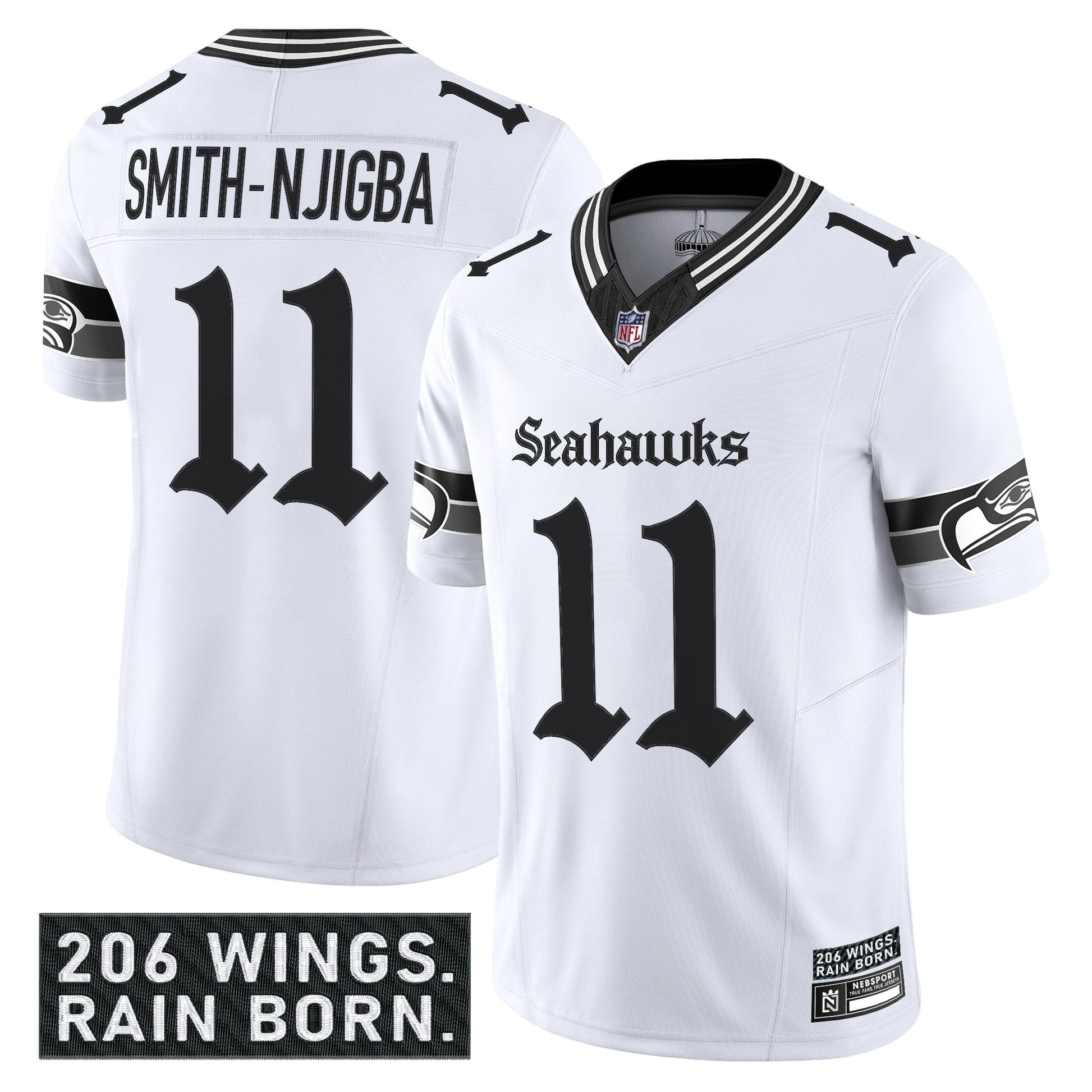 Men's Seattle Seahawks 'Gothic Rain City Shadows Edition' Vapor Limited Jersey - All Stitched