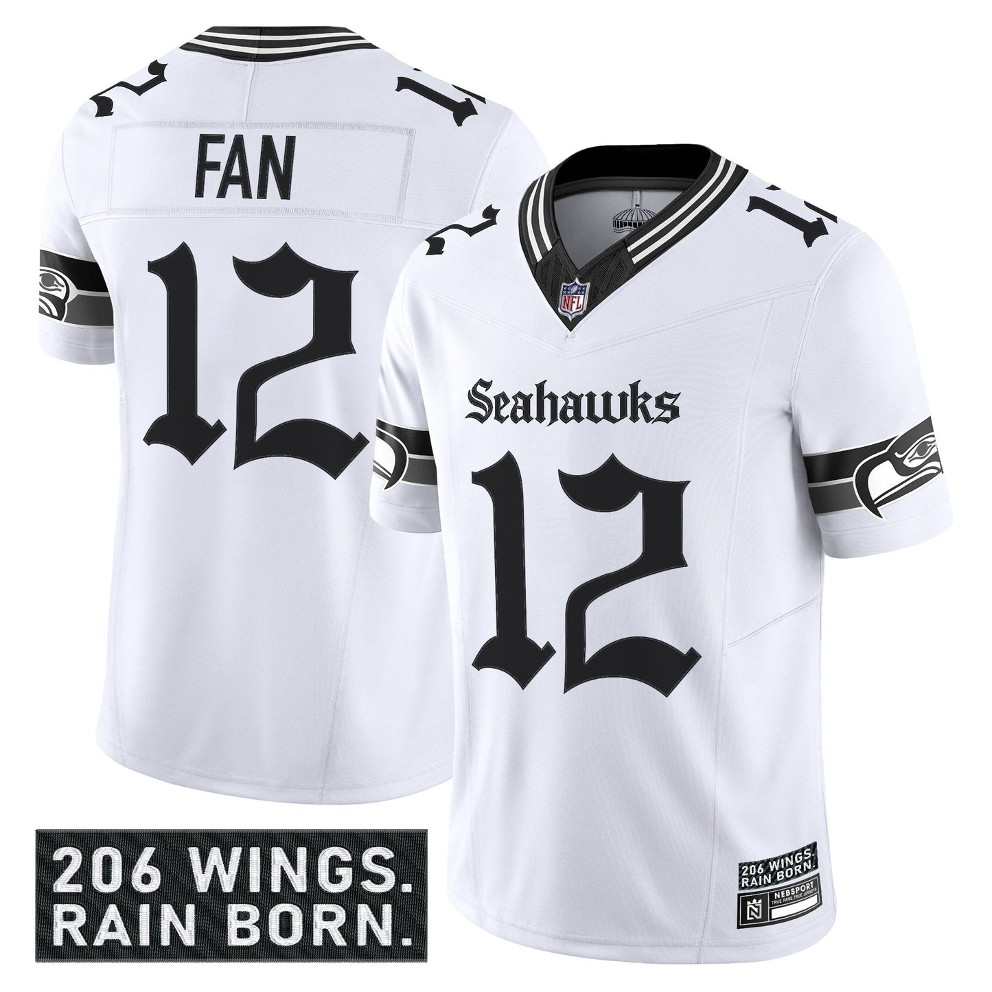 Men's Seattle Seahawks 'Gothic Rain City Shadows Edition' Vapor Limited Jersey - All Stitched