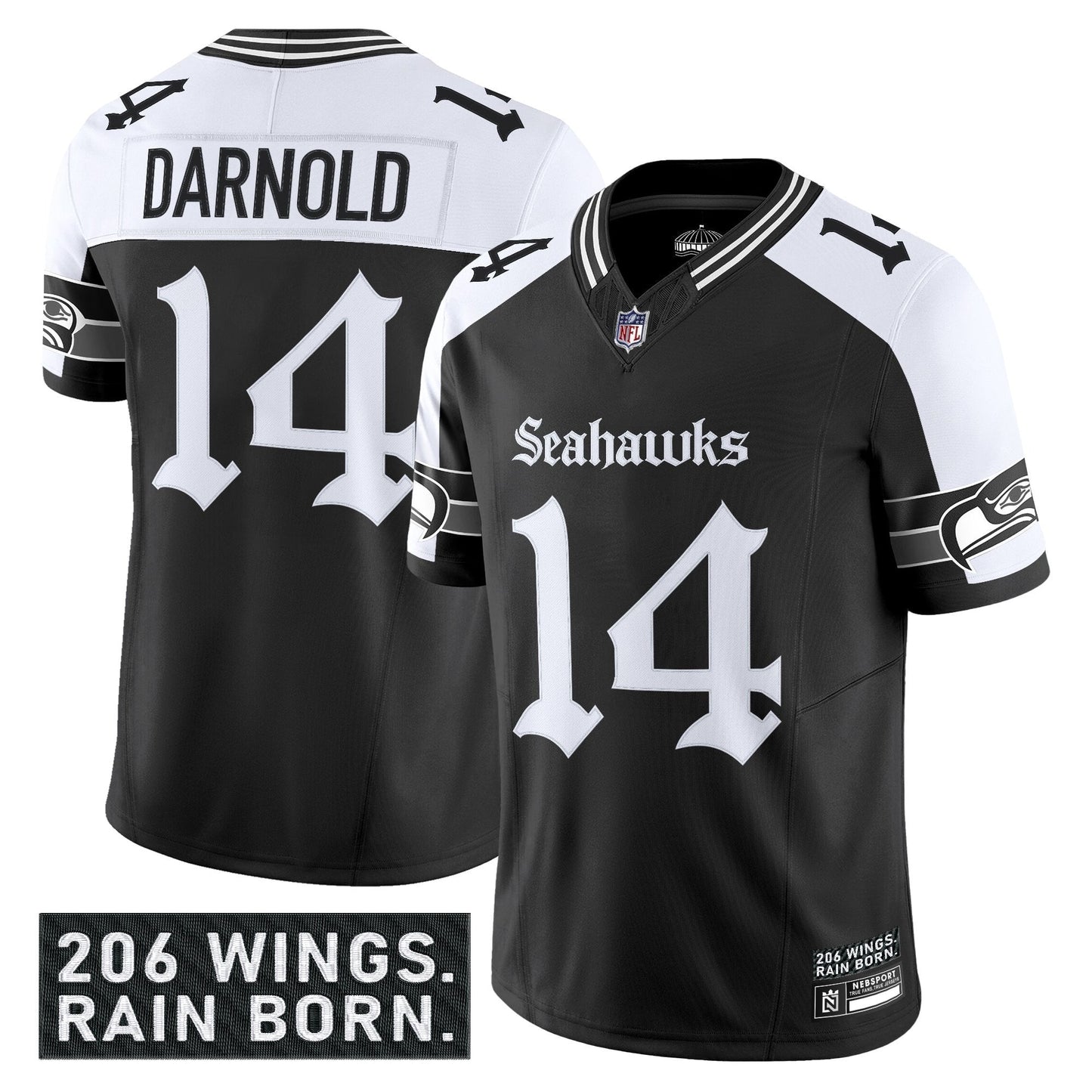 Men's Seattle Seahawks 'Gothic Rain City Shadows Edition' Vapor Limited Jersey - All Stitched