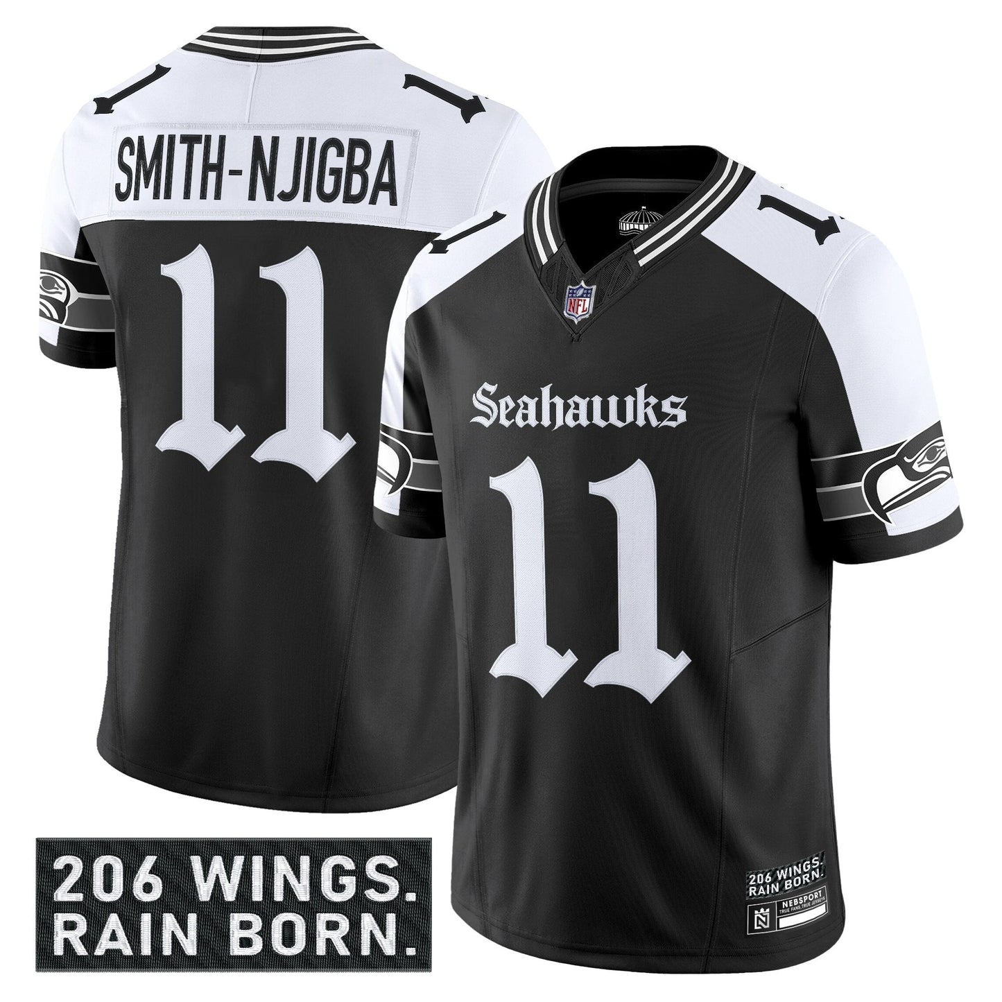 Men's Seattle Seahawks 'Gothic Rain City Shadows Edition' Vapor Limited Jersey - All Stitched