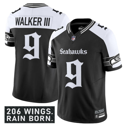 Men's Seattle Seahawks 'Gothic Rain City Shadows Edition' Vapor Limited Jersey - All Stitched