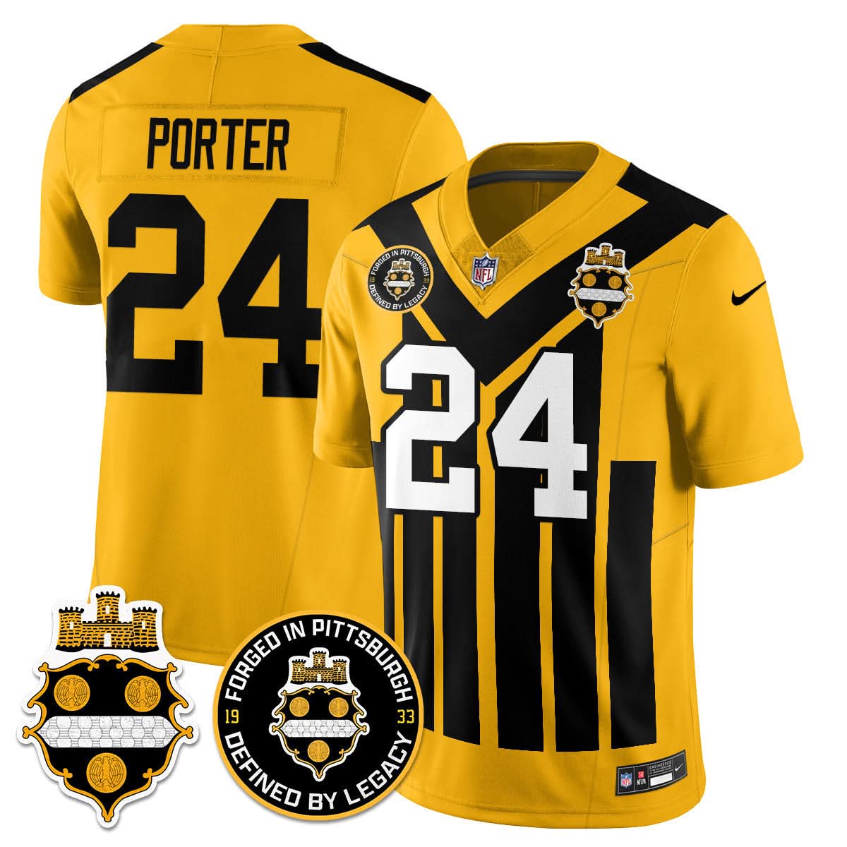 Men's Pittsburgh Steelers Alternate 1933 Throwback Limited Jersey - All Stitched