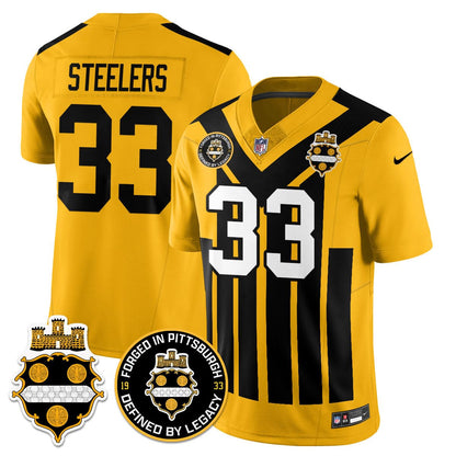 Men's Pittsburgh Steelers Alternate 1933 Throwback Limited Jersey - All Stitched