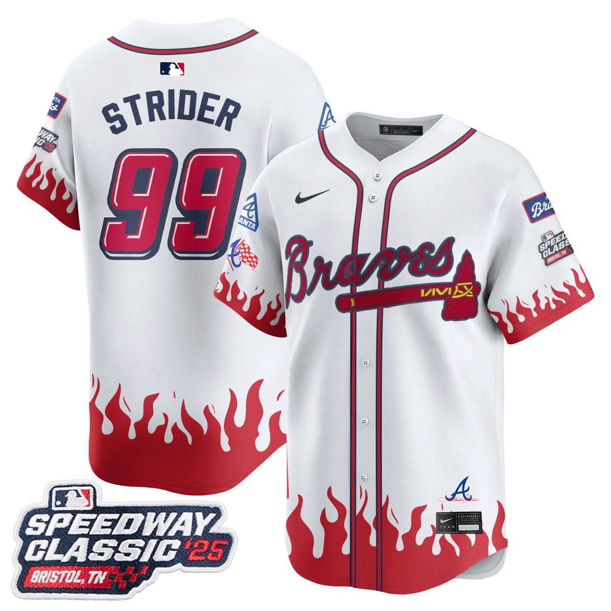 Men's Atlanta Braves 2025 Speedway Classic Limited Jersey V2 - All Stitched