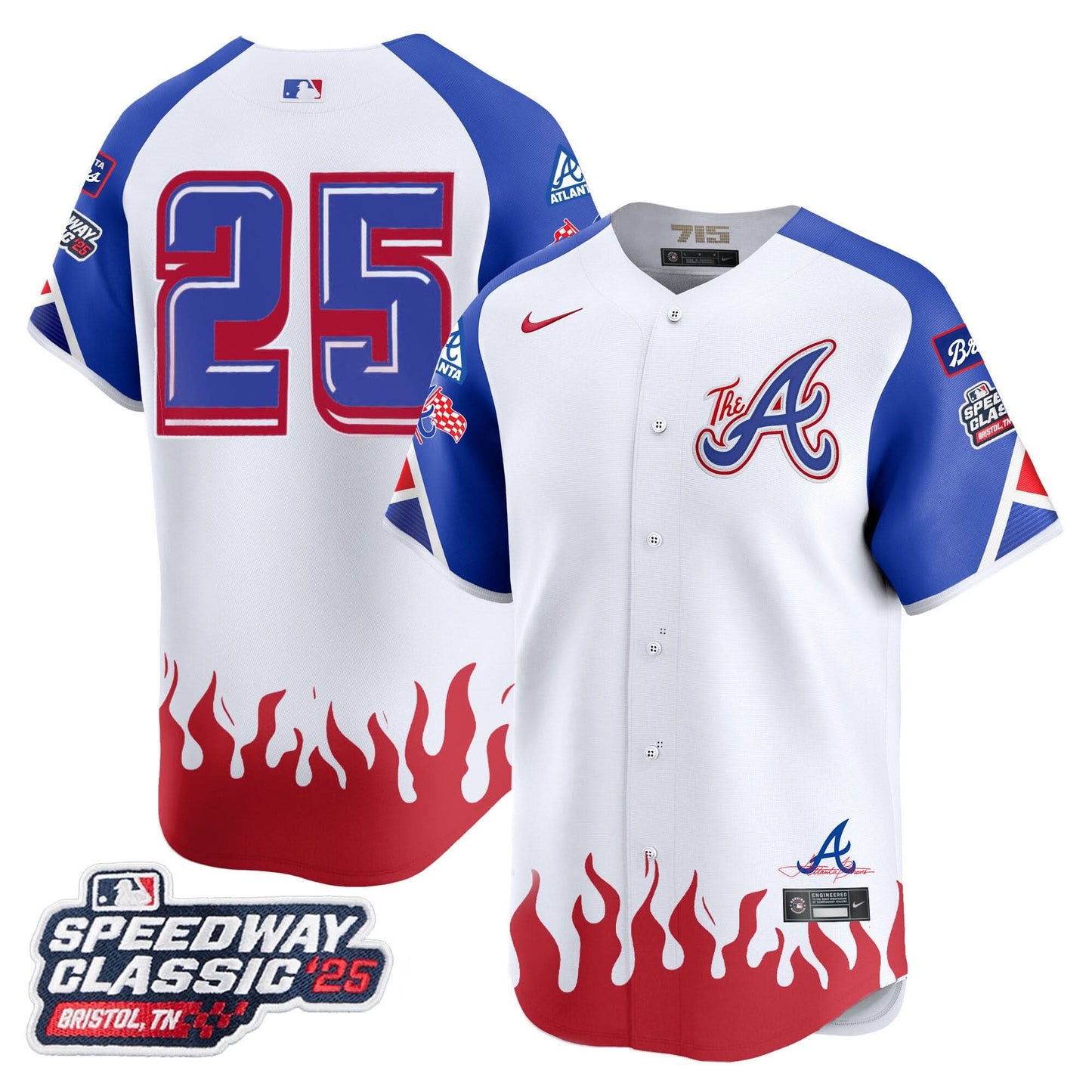 Men's Atlanta Braves 2025 Speedway Classic Limited Jersey V2 - All Stitched