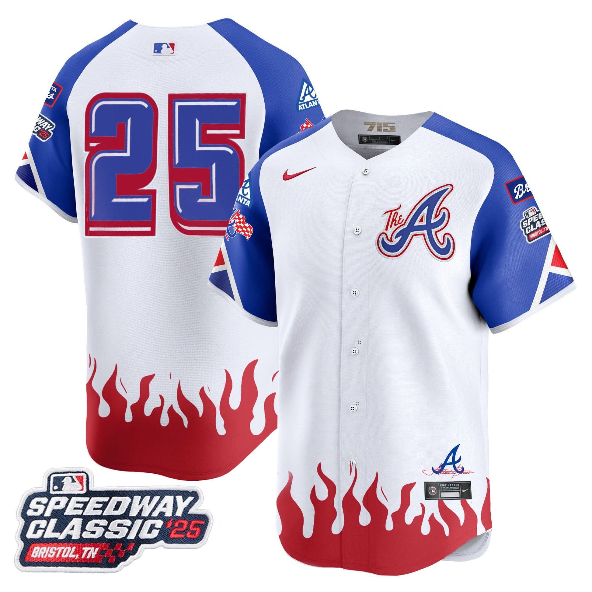 Men's Atlanta Braves 2025 Speedway Classic Limited Jersey V2 - All Stitched