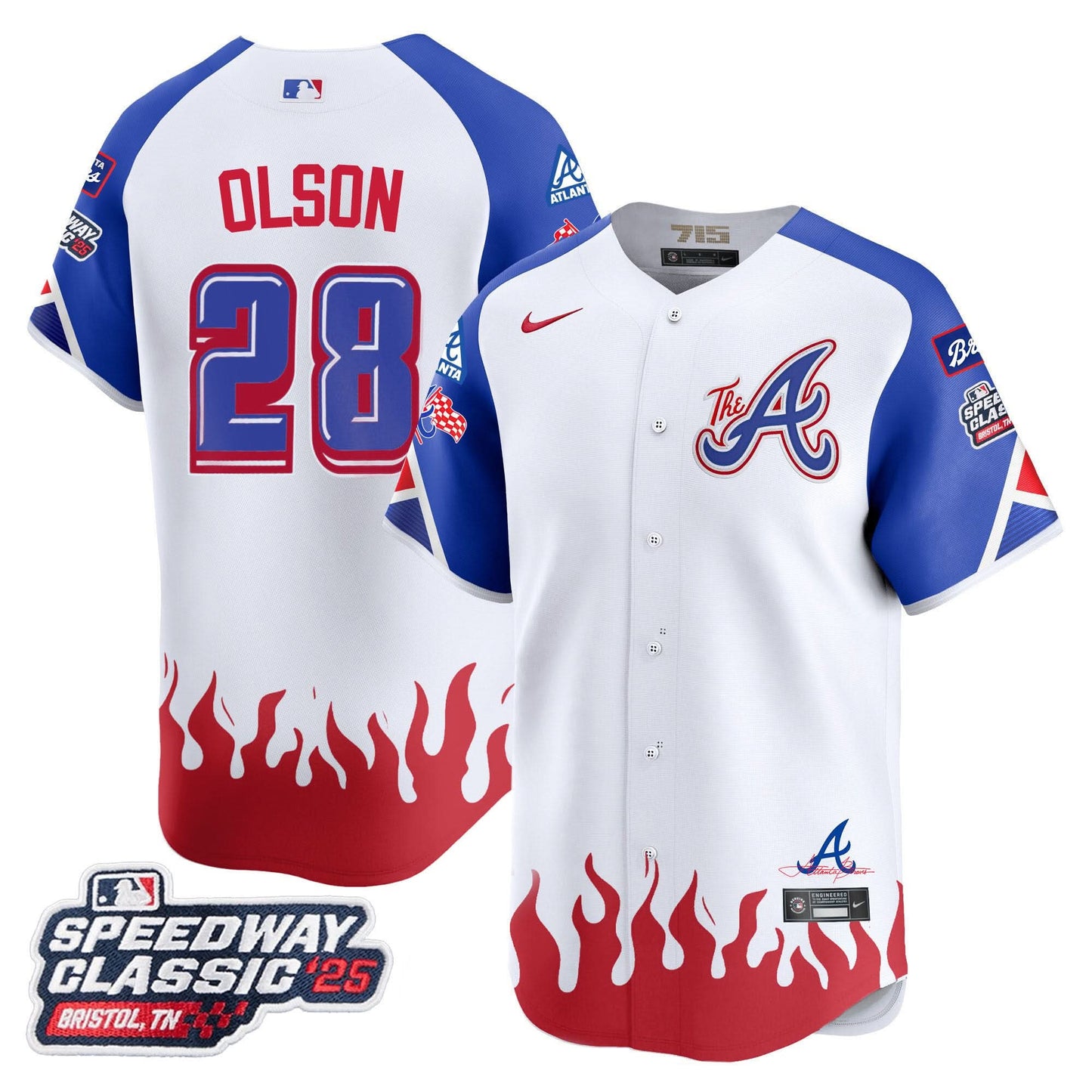 Men's Atlanta Braves 2025 Speedway Classic Limited Jersey V2 - All Stitched