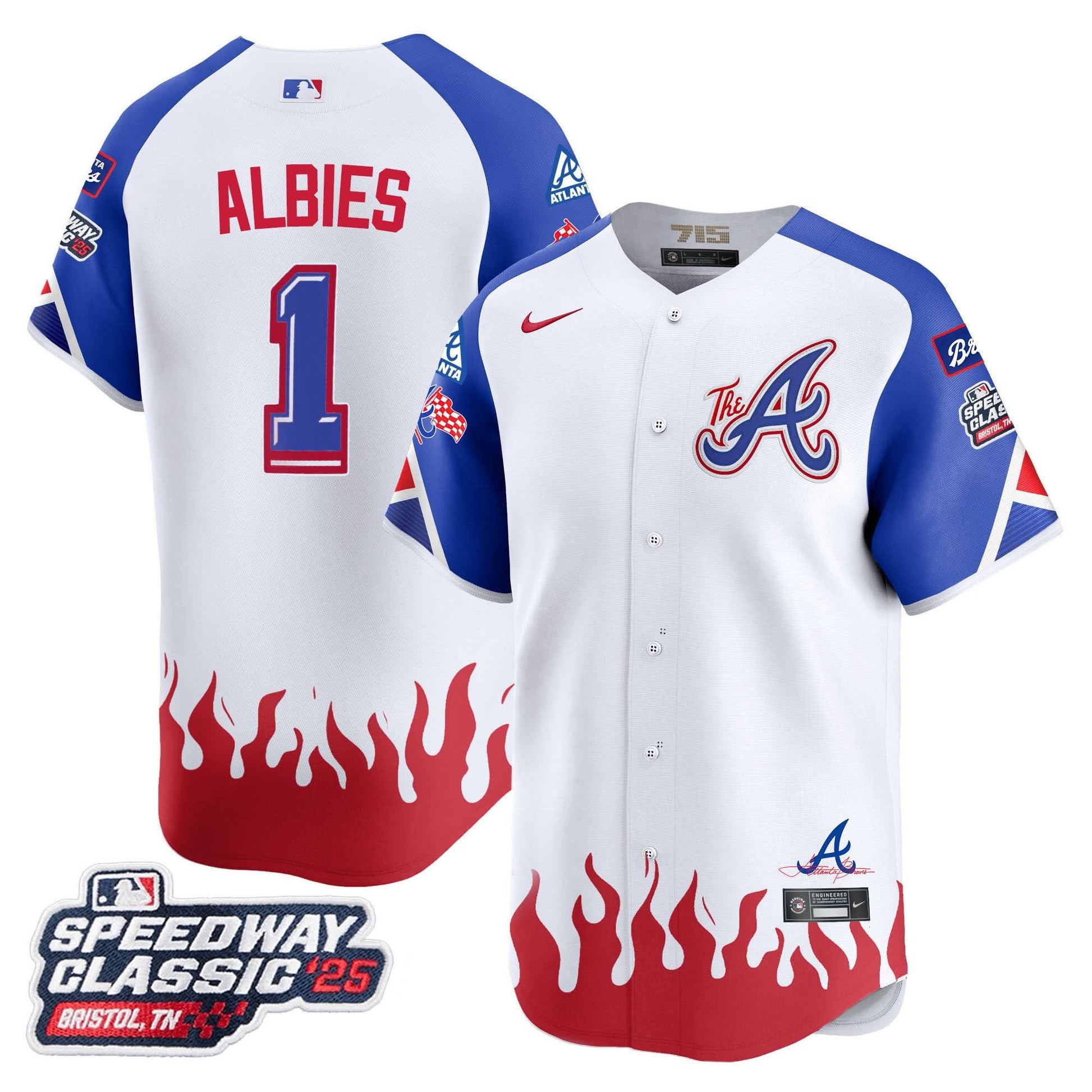 Men's Atlanta Braves 2025 Speedway Classic Limited Jersey V2 - All Stitched