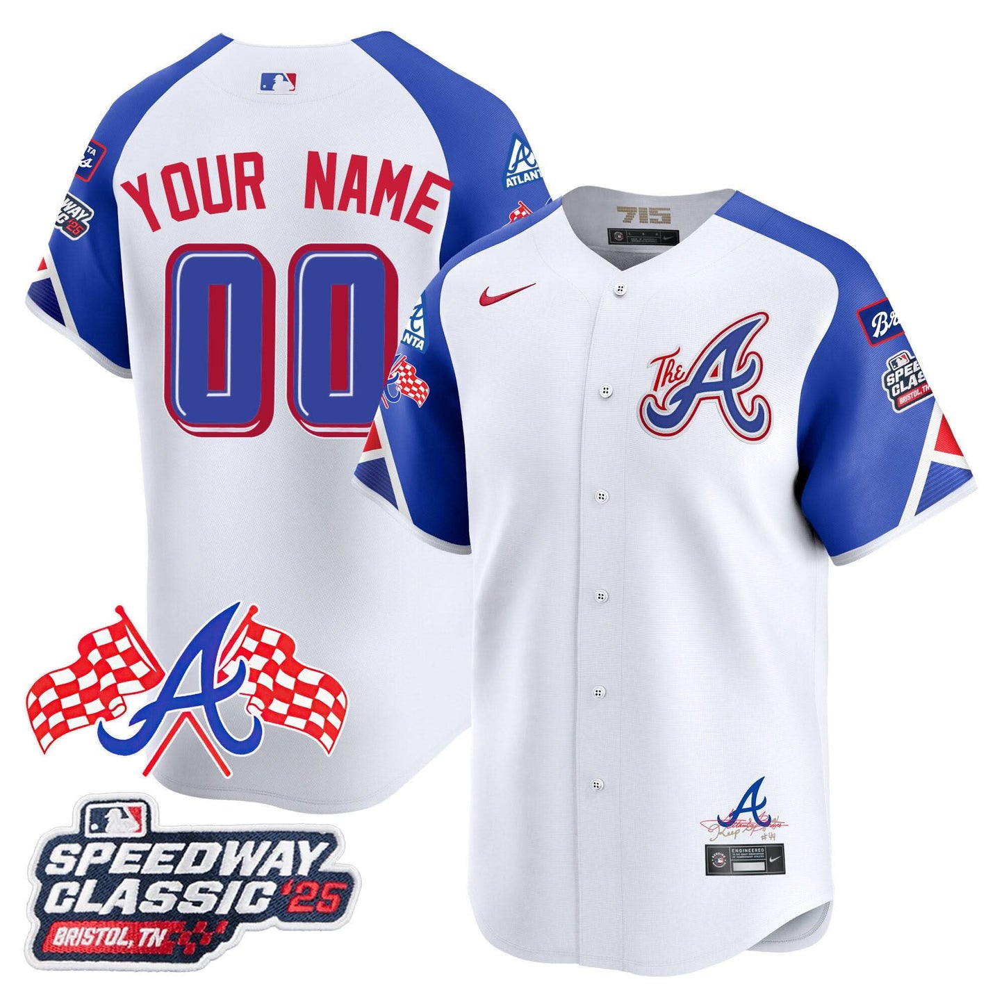 Men's Atlanta Braves 2025 Speedway Classic Limited Jersey V1 - All Stitched