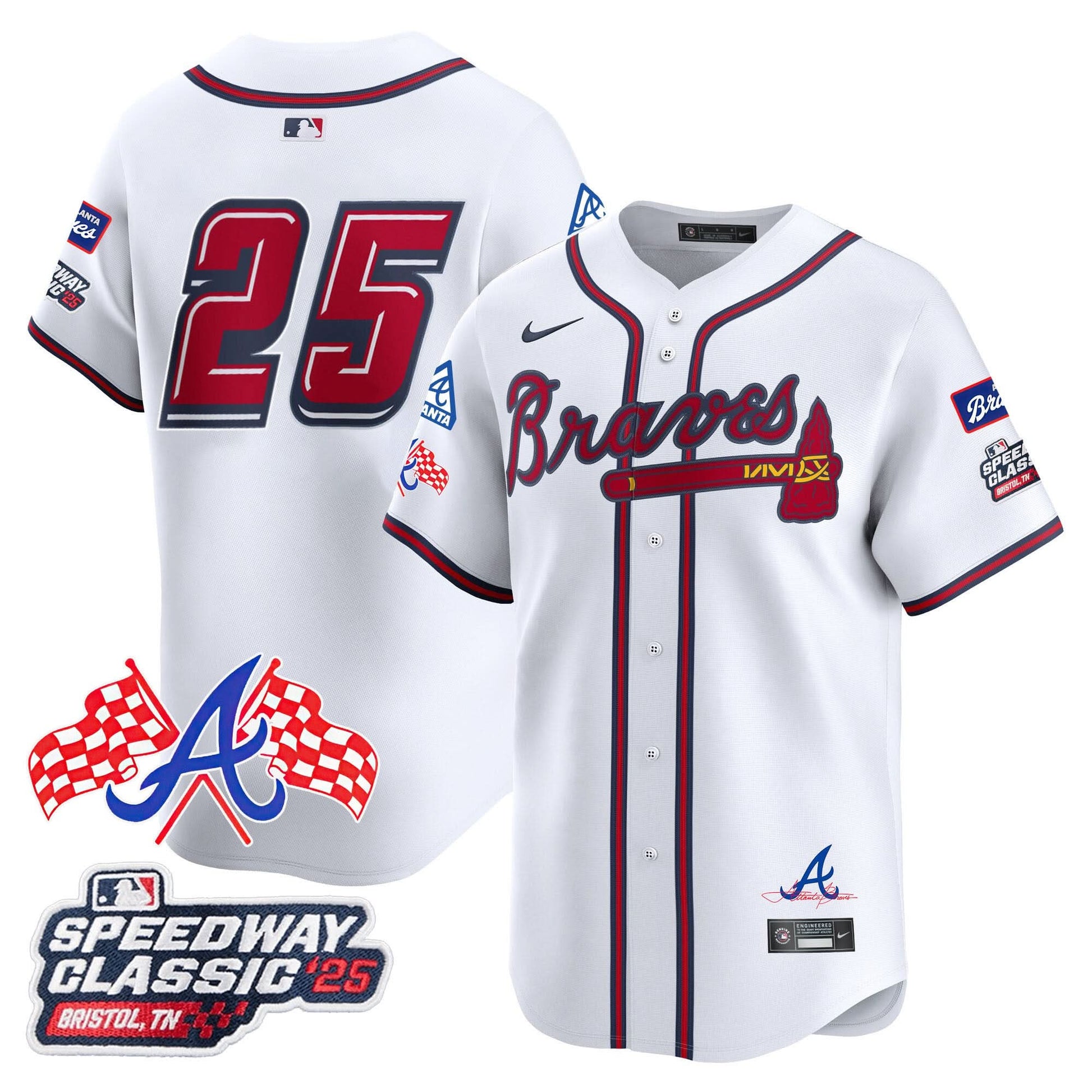 Men's Atlanta Braves 2025 Speedway Classic Limited Jersey V1 - All Stitched