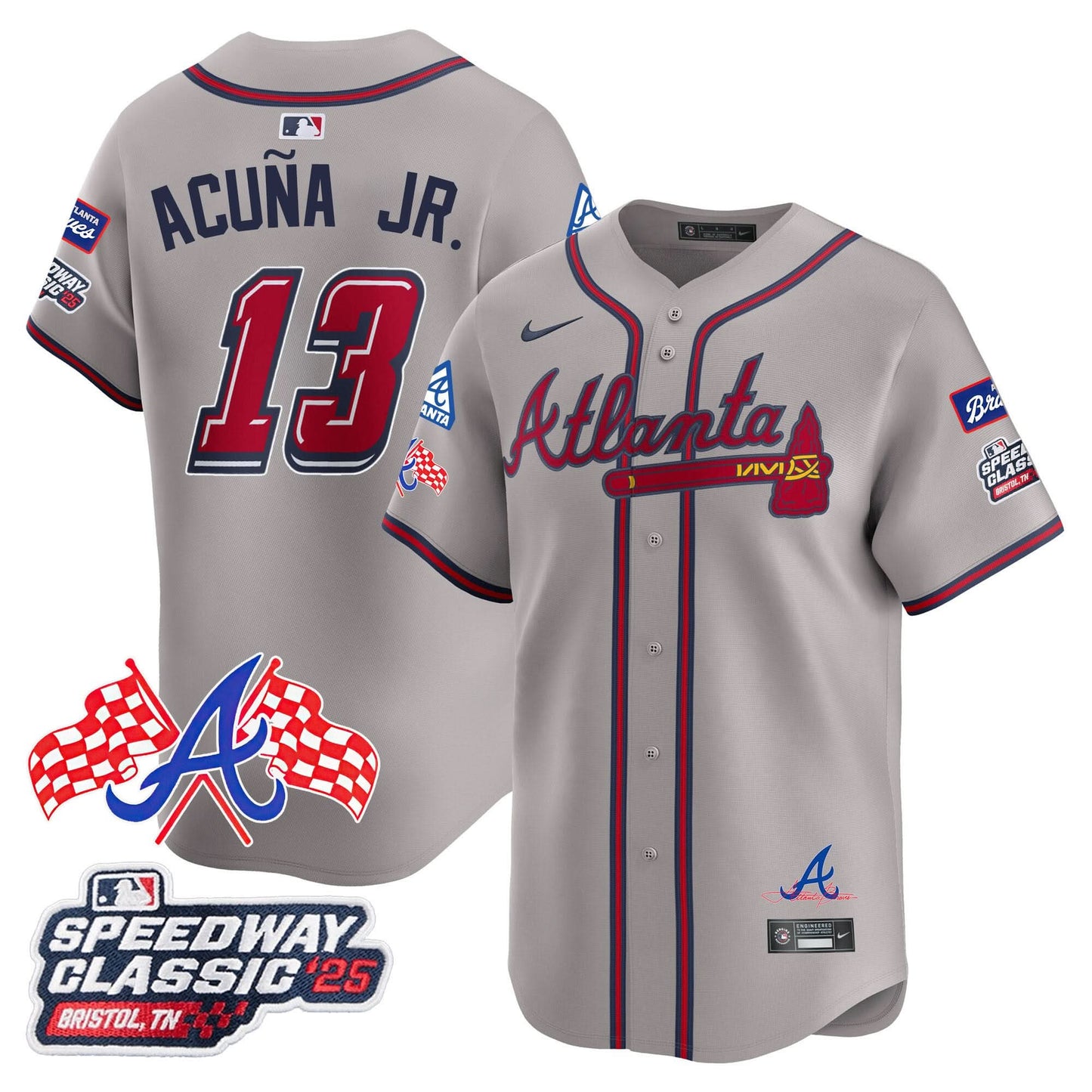 Men's Atlanta Braves 2025 Speedway Classic Limited Jersey V1 - All Stitched