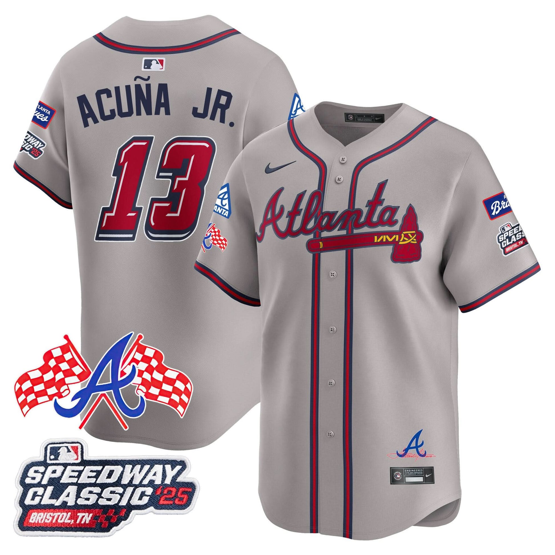 Men's Atlanta Braves 2025 Speedway Classic Limited Jersey V1 - All Stitched