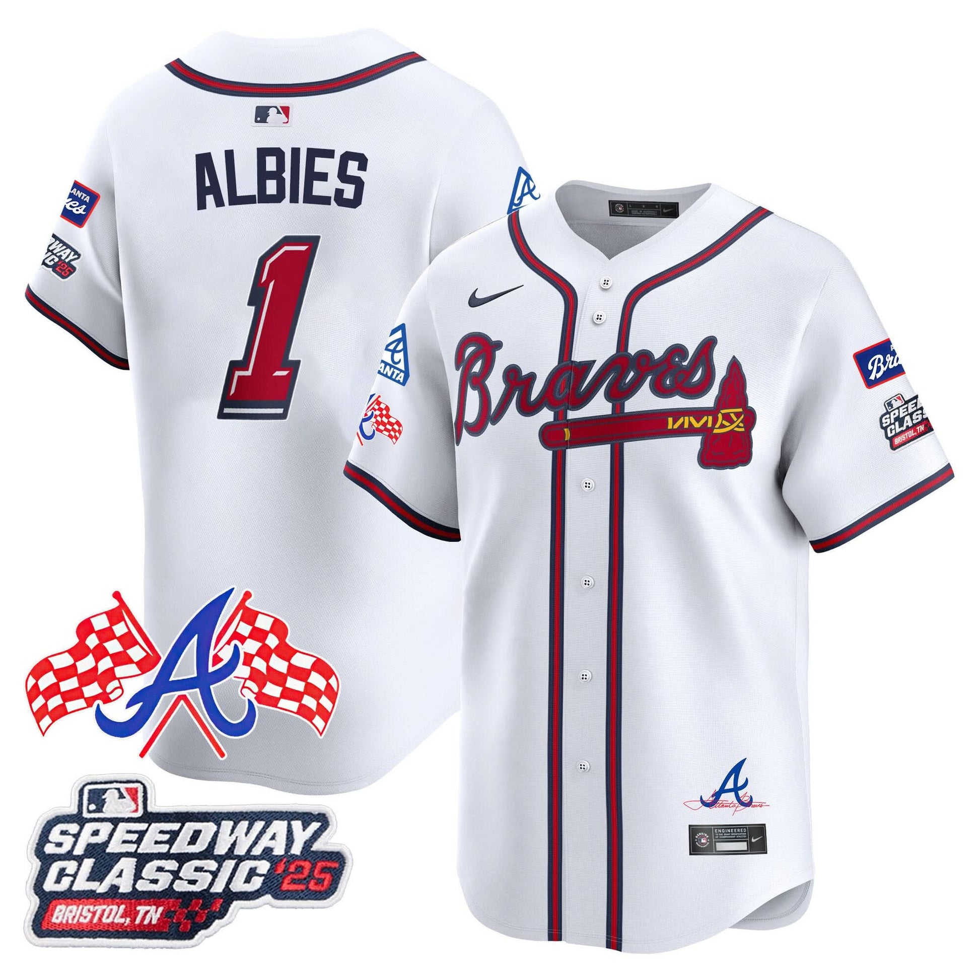 Men's Atlanta Braves 2025 Speedway Classic Limited Jersey V1 - All Stitched