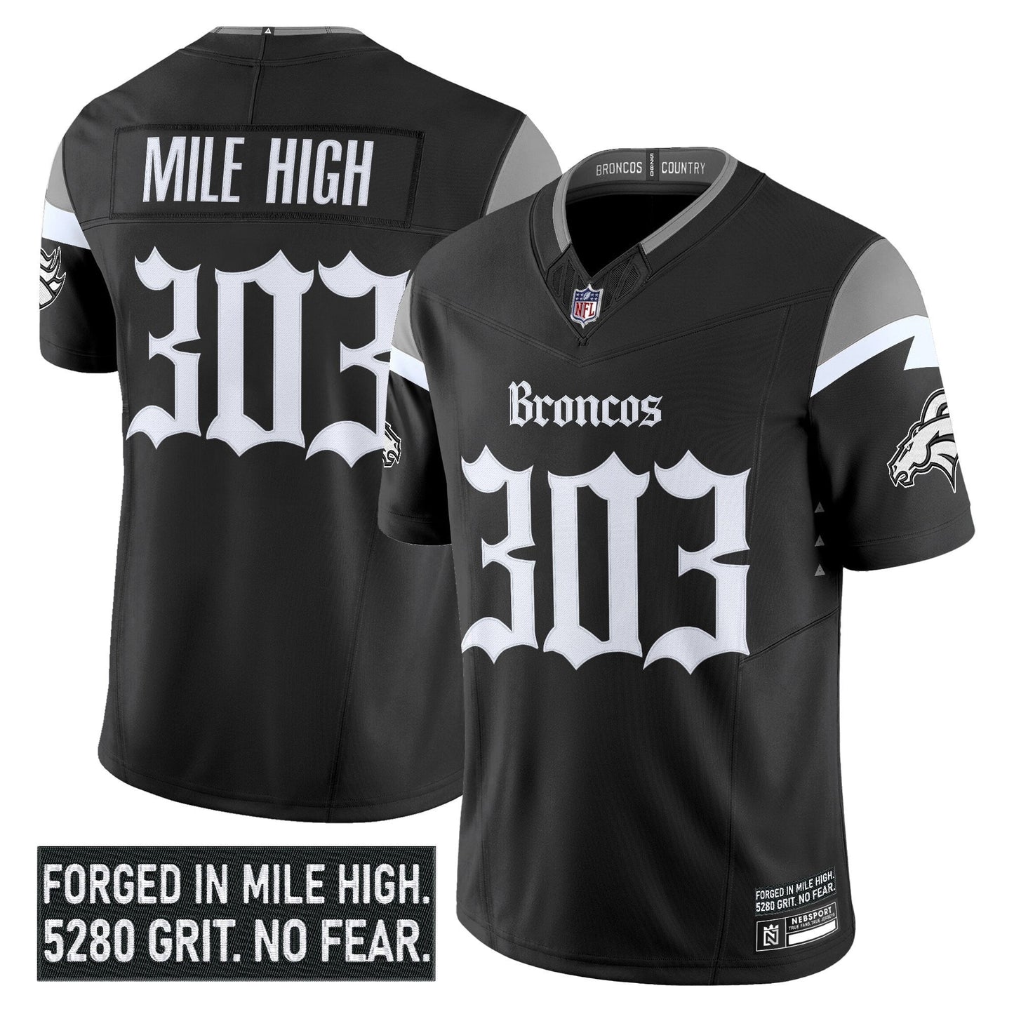 Men's Denver Broncos 'Gothic Mile High Shadows Edition' Vapor Limited Jersey - All Stitched