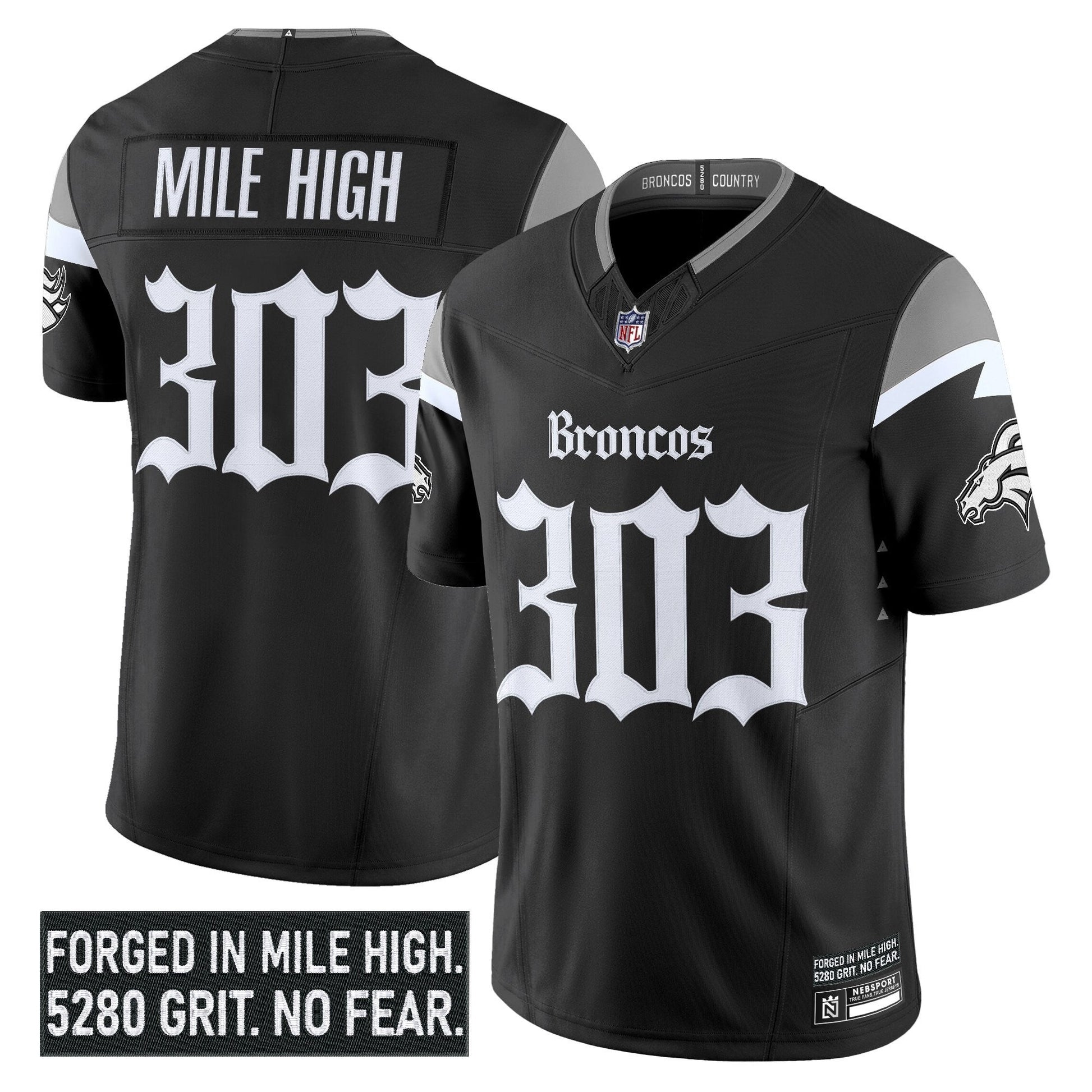 Men's Denver Broncos 'Gothic Mile High Shadows Edition' Vapor Limited Jersey - All Stitched