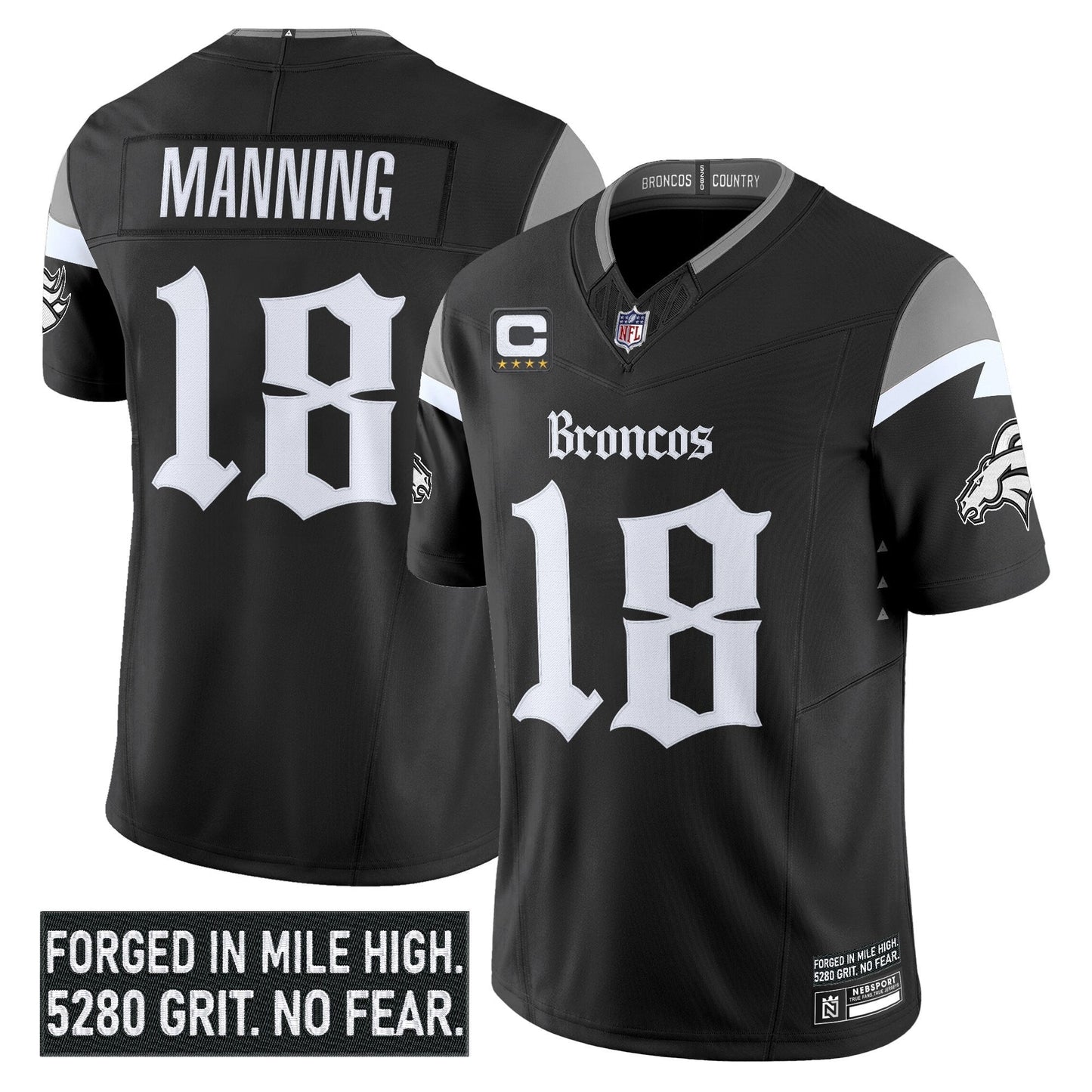 Men's Denver Broncos 'Gothic Mile High Shadows Edition' Vapor Limited Jersey - All Stitched